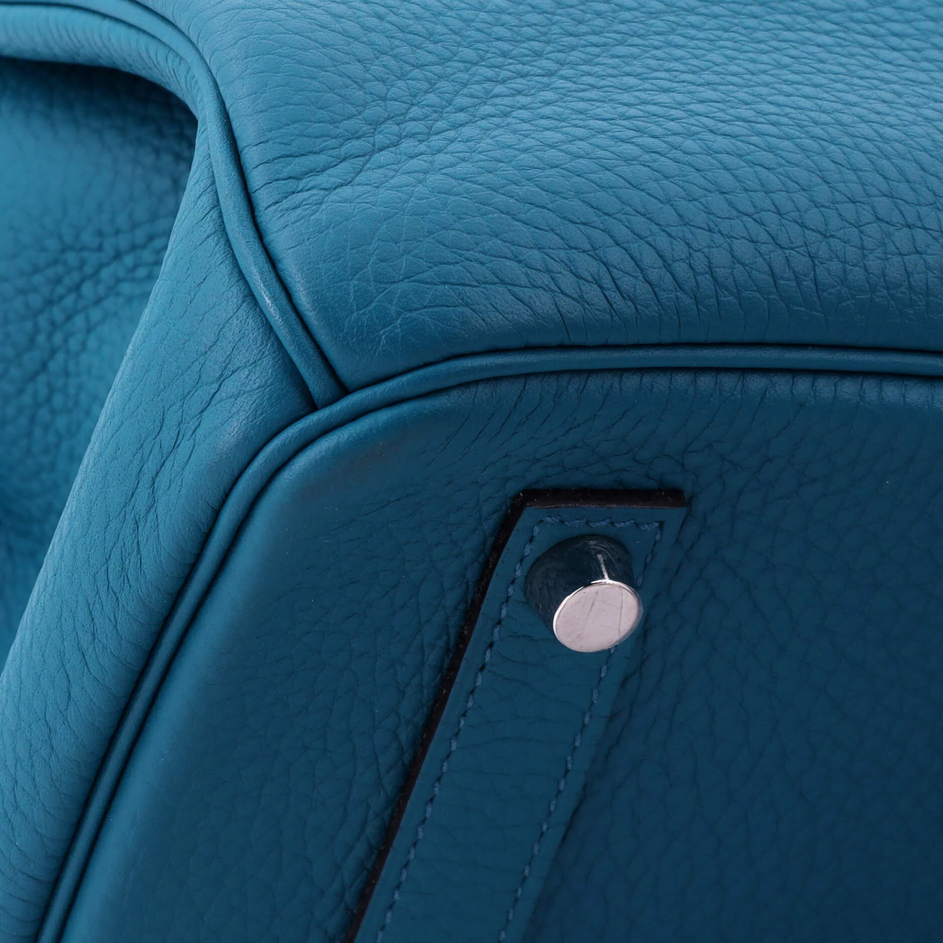 Birkin Handbag Bleu Izmir Clemence with Palladium Hardware 35 - Image 8