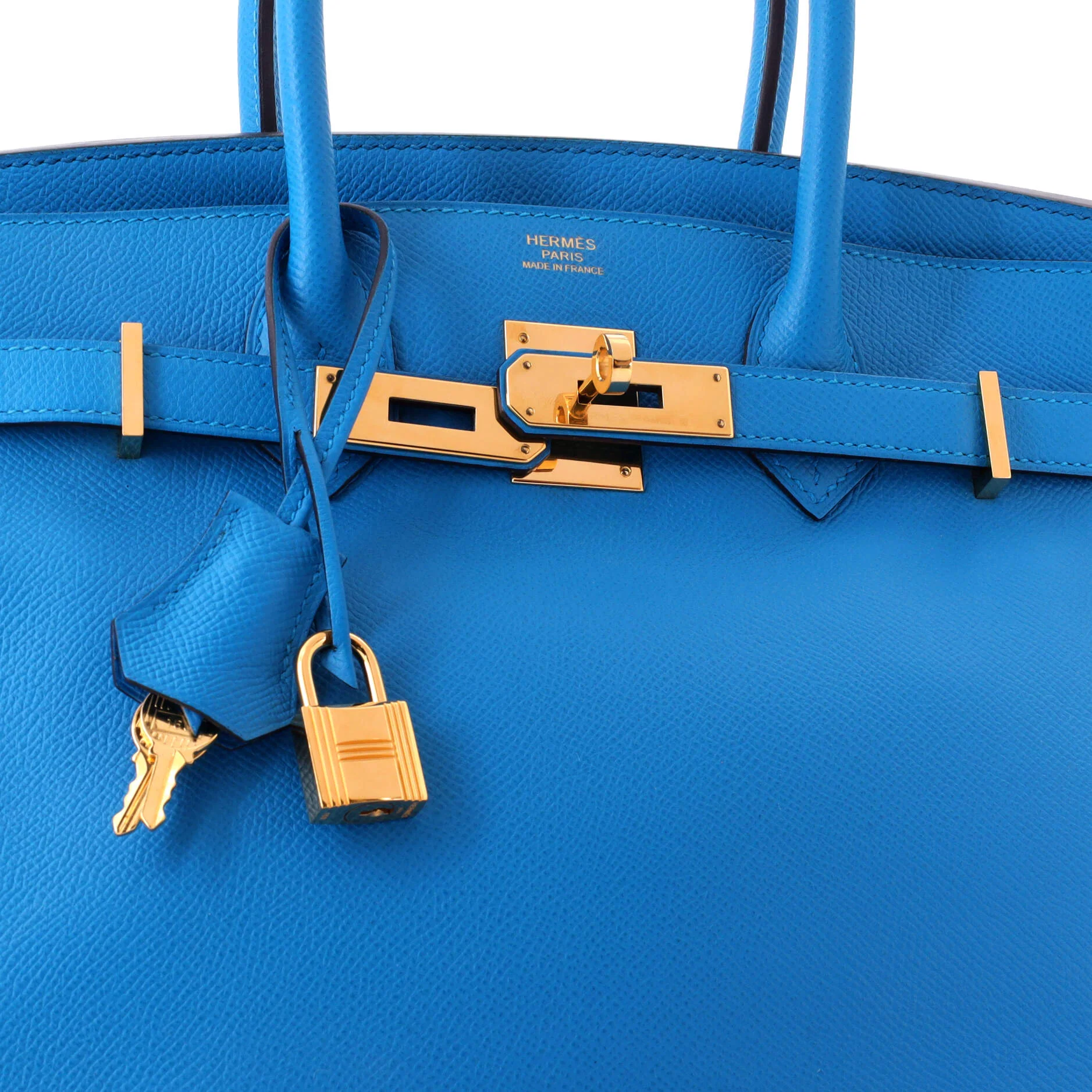 Birkin Handbag Bleu Zanzibar Epsom with Gold Hardware 30 - Image 6