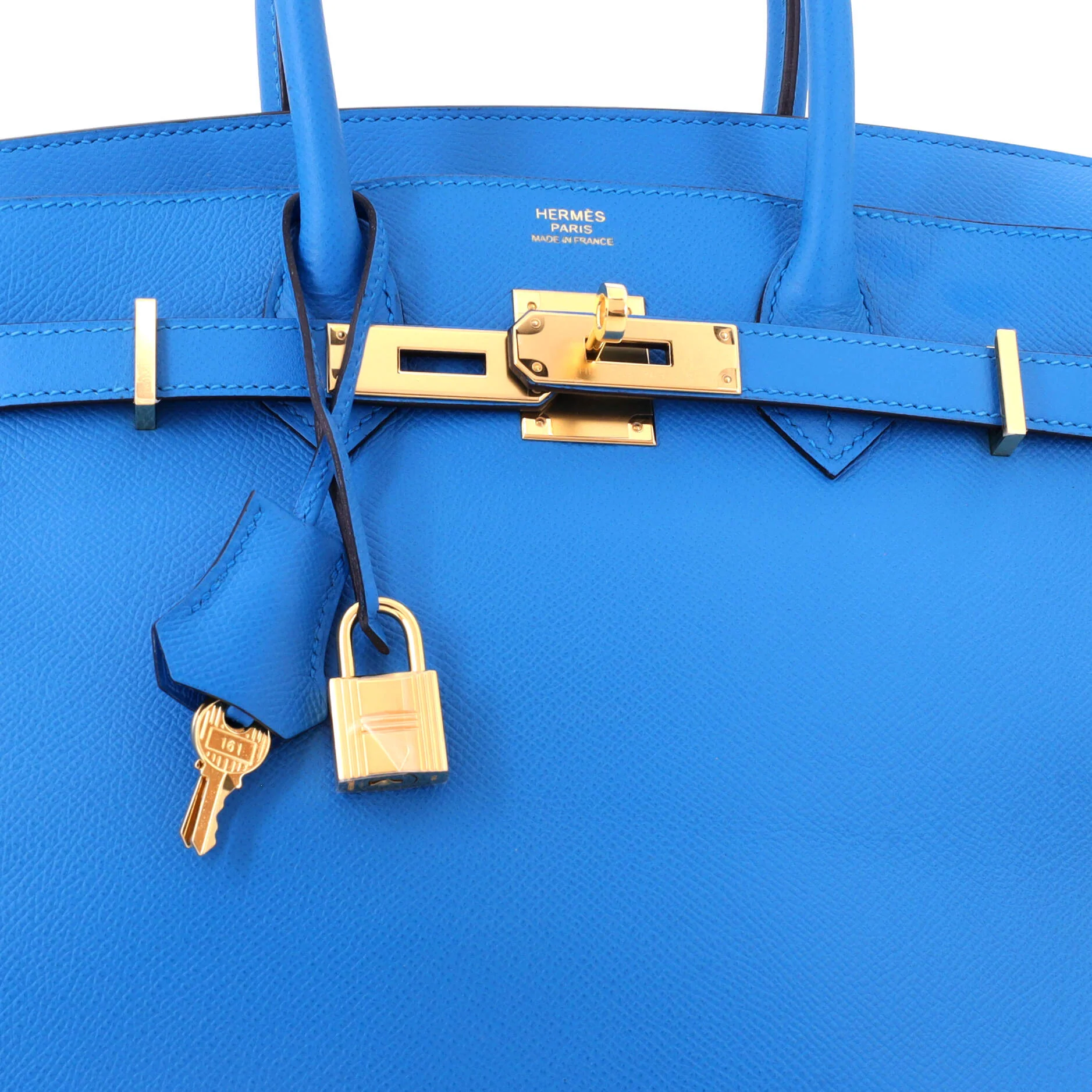 Birkin Handbag Bleu Zanzibar Epsom with Gold Hardware 30 - Image 6