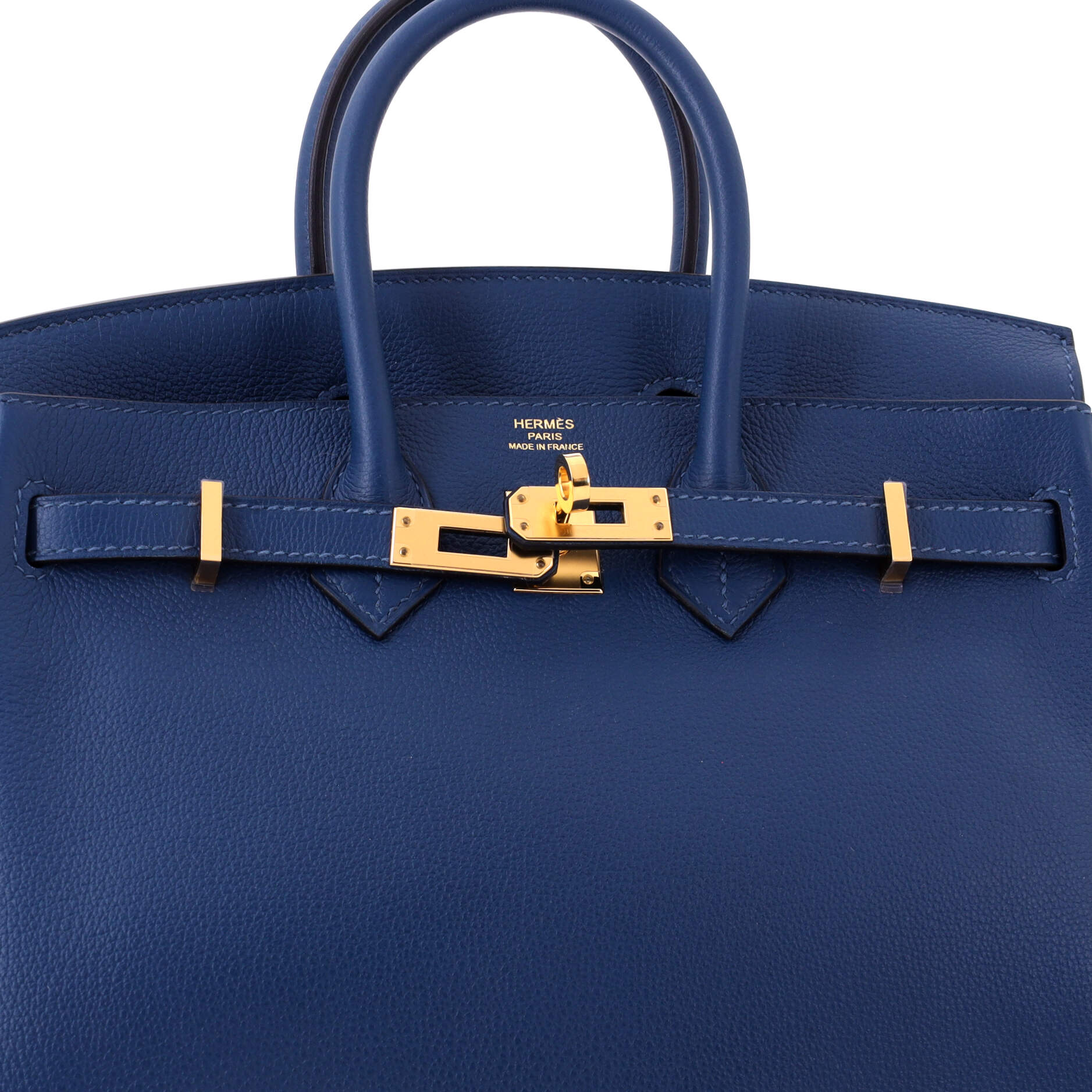 Birkin Handbag Deep Blue Novillo with Gold Hardware 25 - Image 8