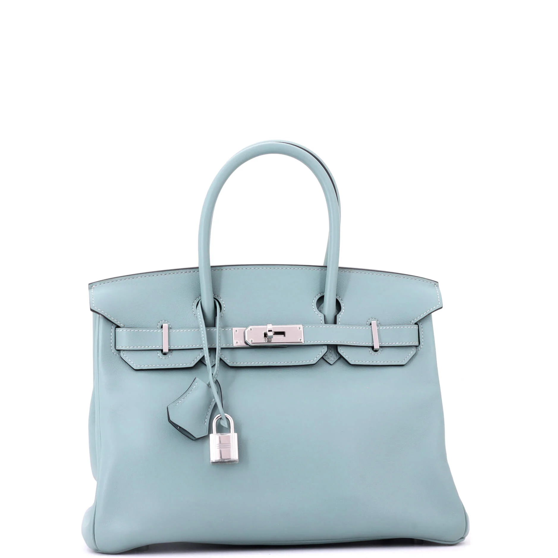Birkin Handbag Ciel Swift with Palladium Hardware 30 - Image 3