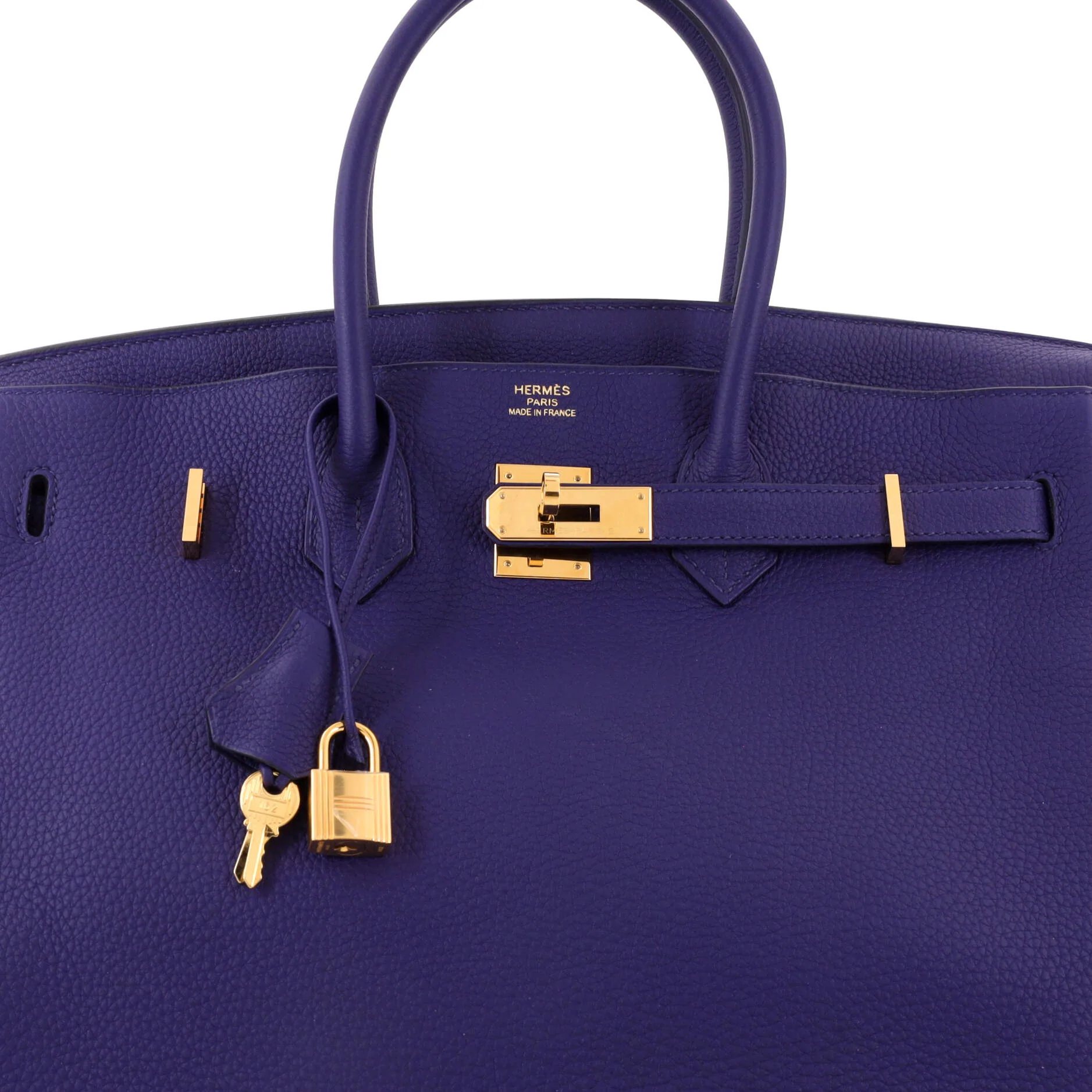 Birkin Handbag Bleu Encre Togo with Gold Hardware 35 - Image 5