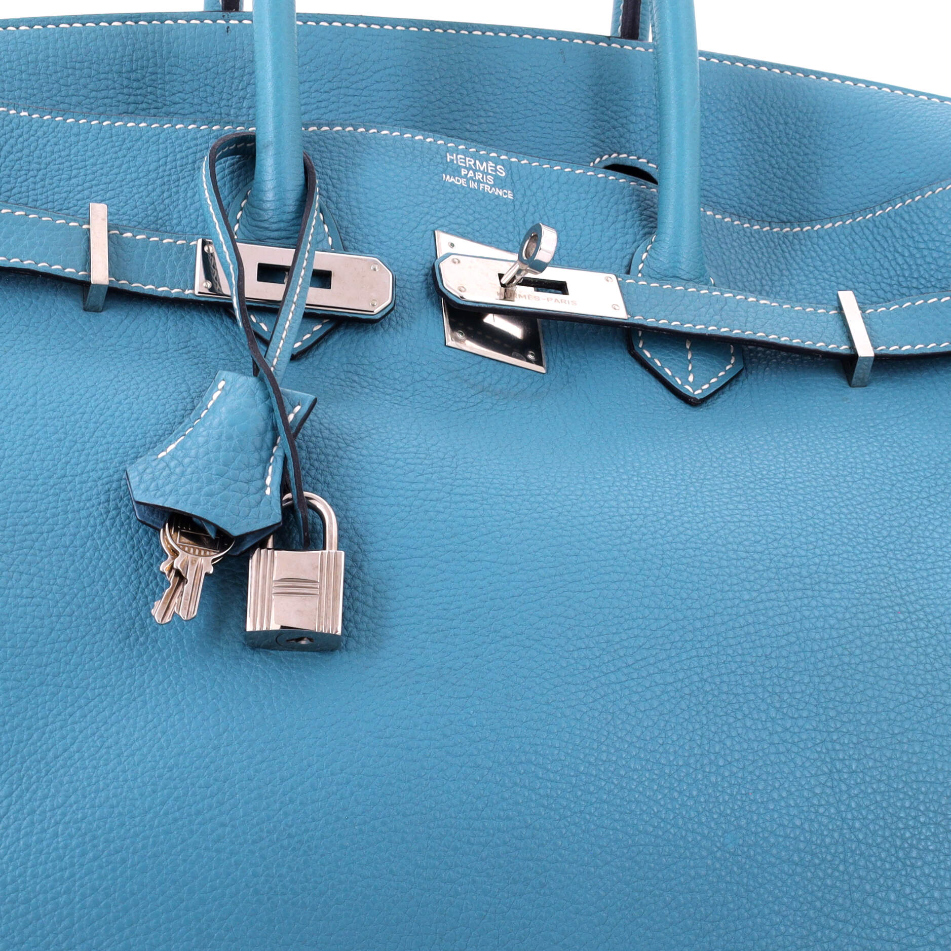 Birkin Handbag Bleu Jean Togo with Palladium Hardware 35 - Image 6