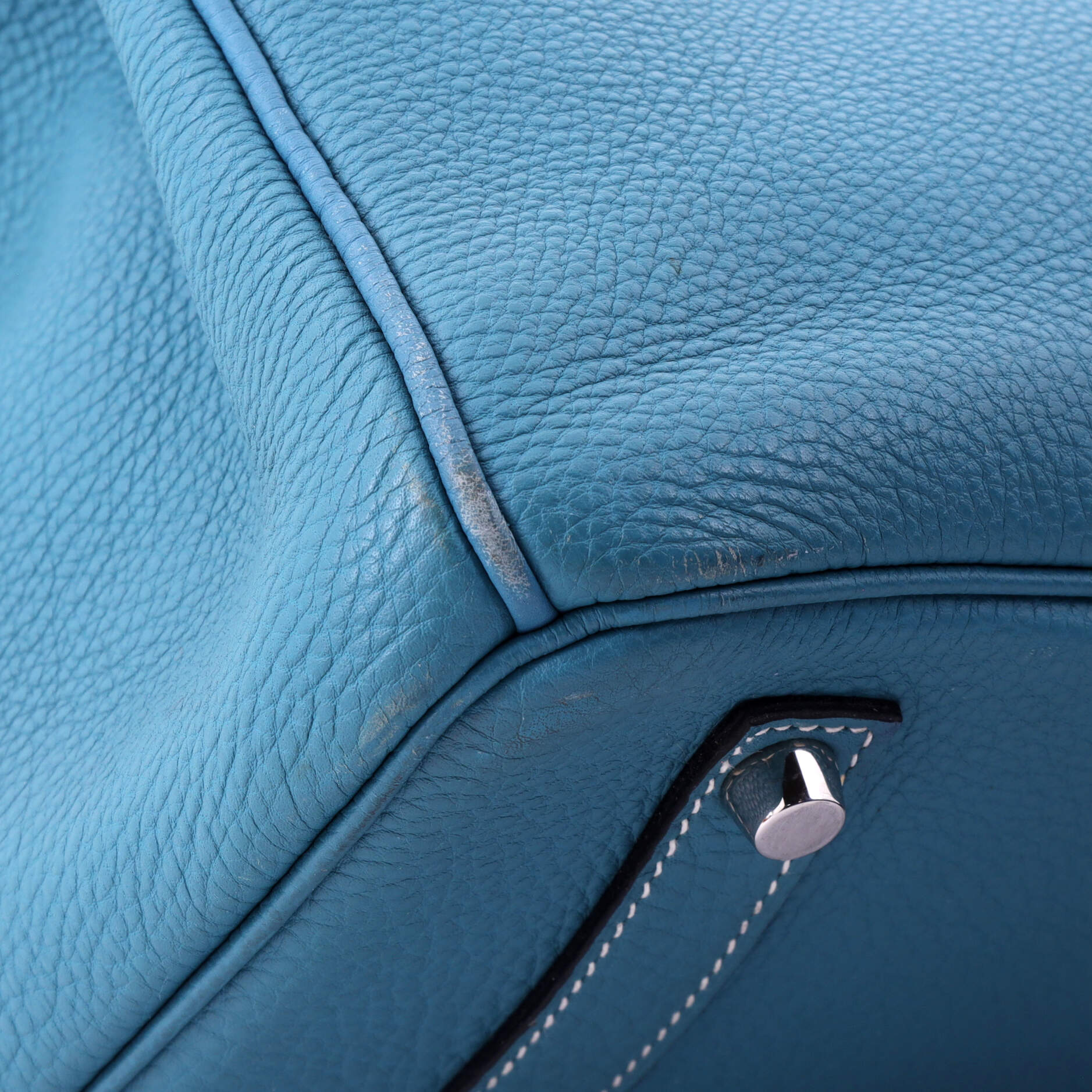 Birkin Handbag Bleu Jean Togo with Palladium Hardware 35 - Image 7