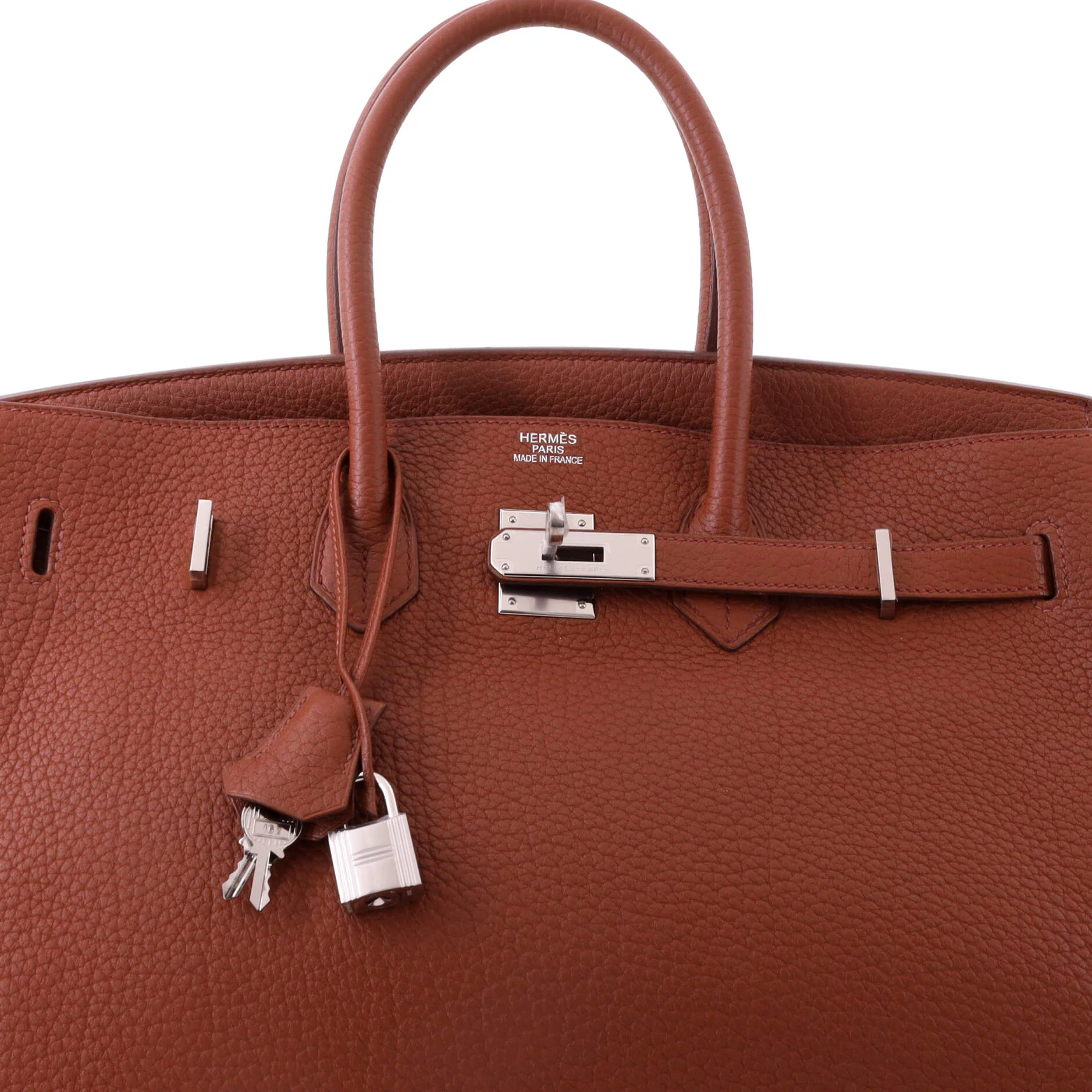 Birkin Handbag Sienne Fjord with Palladium Hardware 35 - Image 6