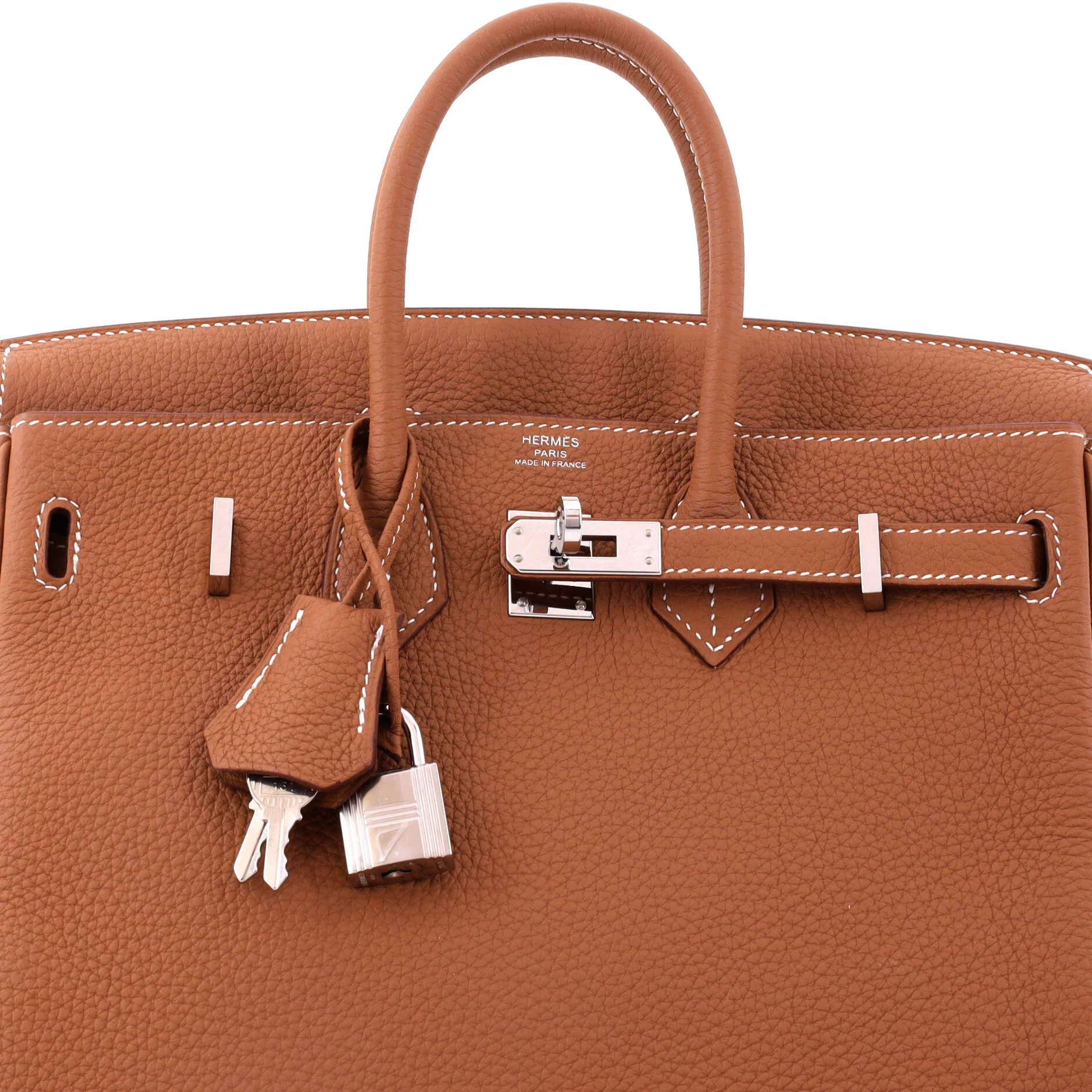 Birkin Handbag Gold Togo with Palladium Hardware 25 - Image 7