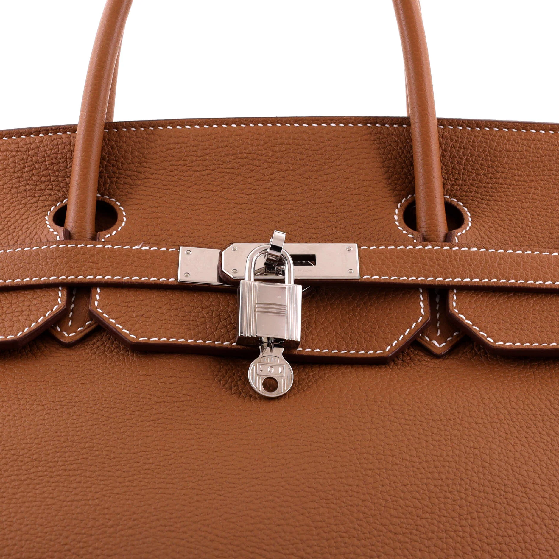 Birkin Handbag Gold Togo with Palladium Hardware 40 - Image 7