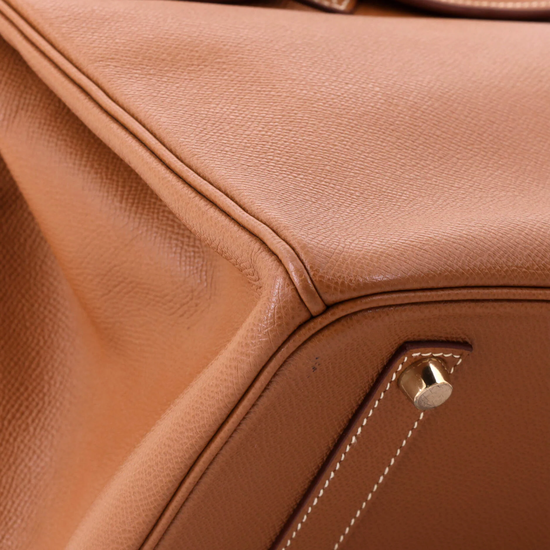 Birkin Handbag Gold Veau Grain Lisse with Gold Hardware 35 - Image 8