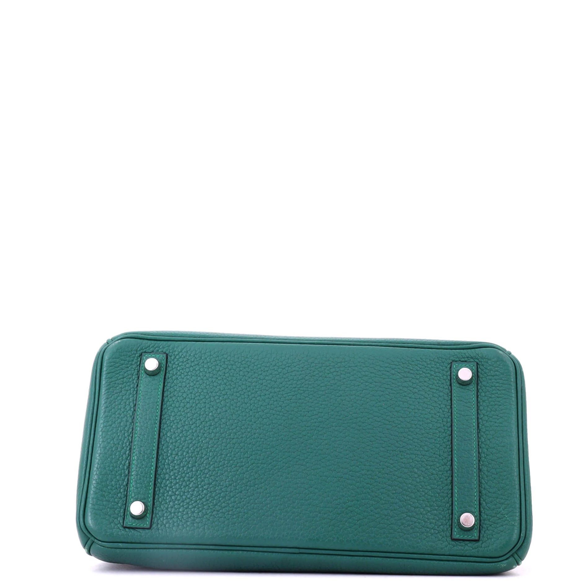 Birkin Handbag Malachite Clemence with Palladium Hardware 30 - Image 4