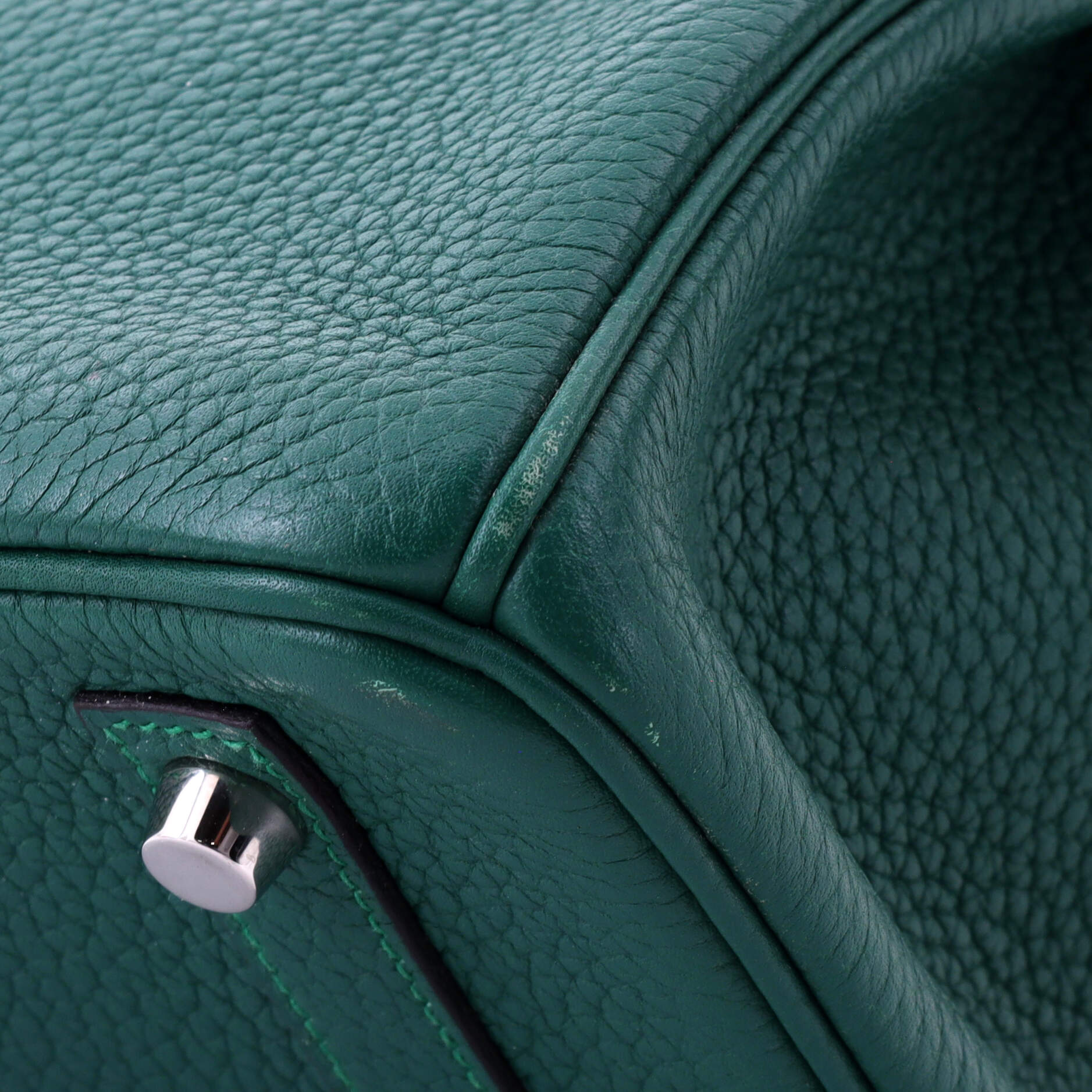 Birkin Handbag Malachite Clemence with Palladium Hardware 30 - Image 8