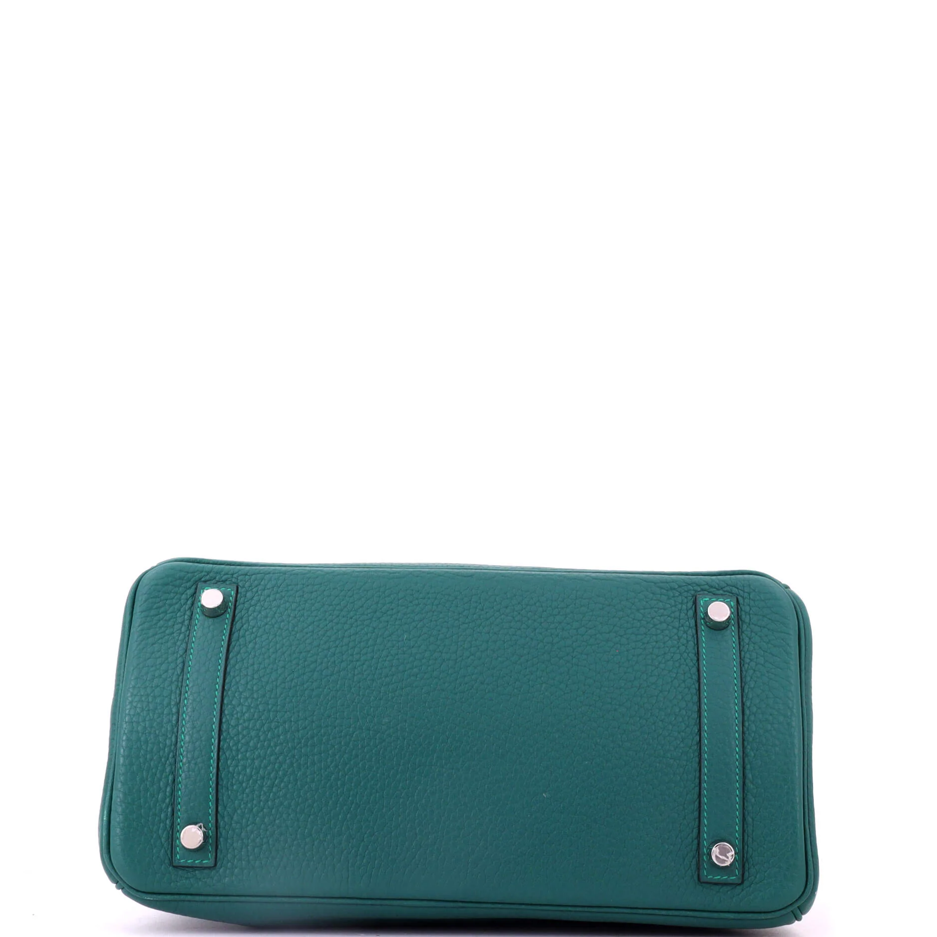 Birkin Handbag Malachite Clemence with Palladium Hardware 30 - Image 4