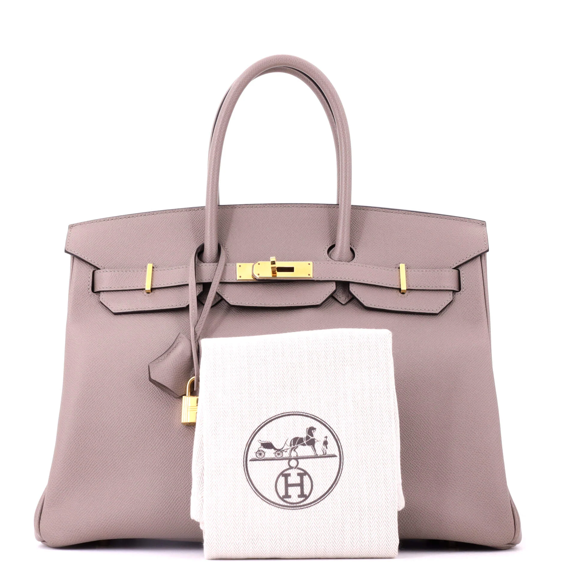 Birkin Handbag Grey Epsom with Gold Hardware 35 - Image 2