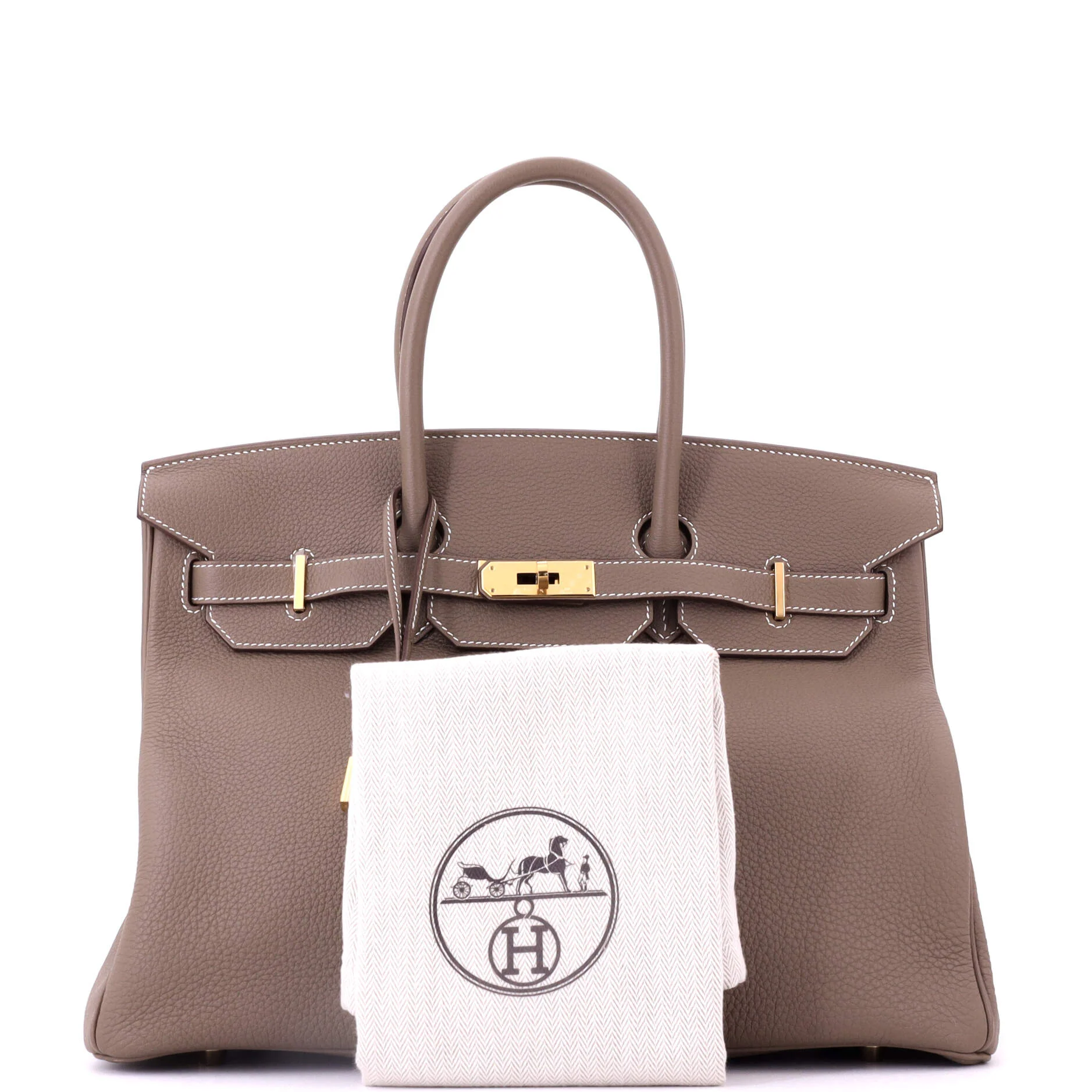 Birkin Handbag Grey Togo with Gold Hardware 35 - Image 2
