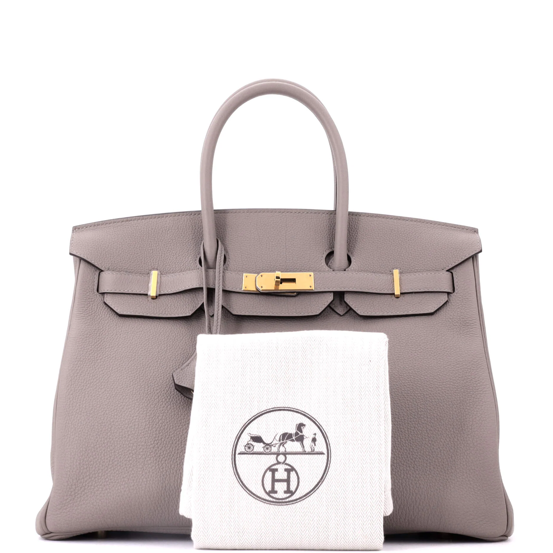 Birkin Handbag Grey Togo with Gold Hardware 35 - Image 2