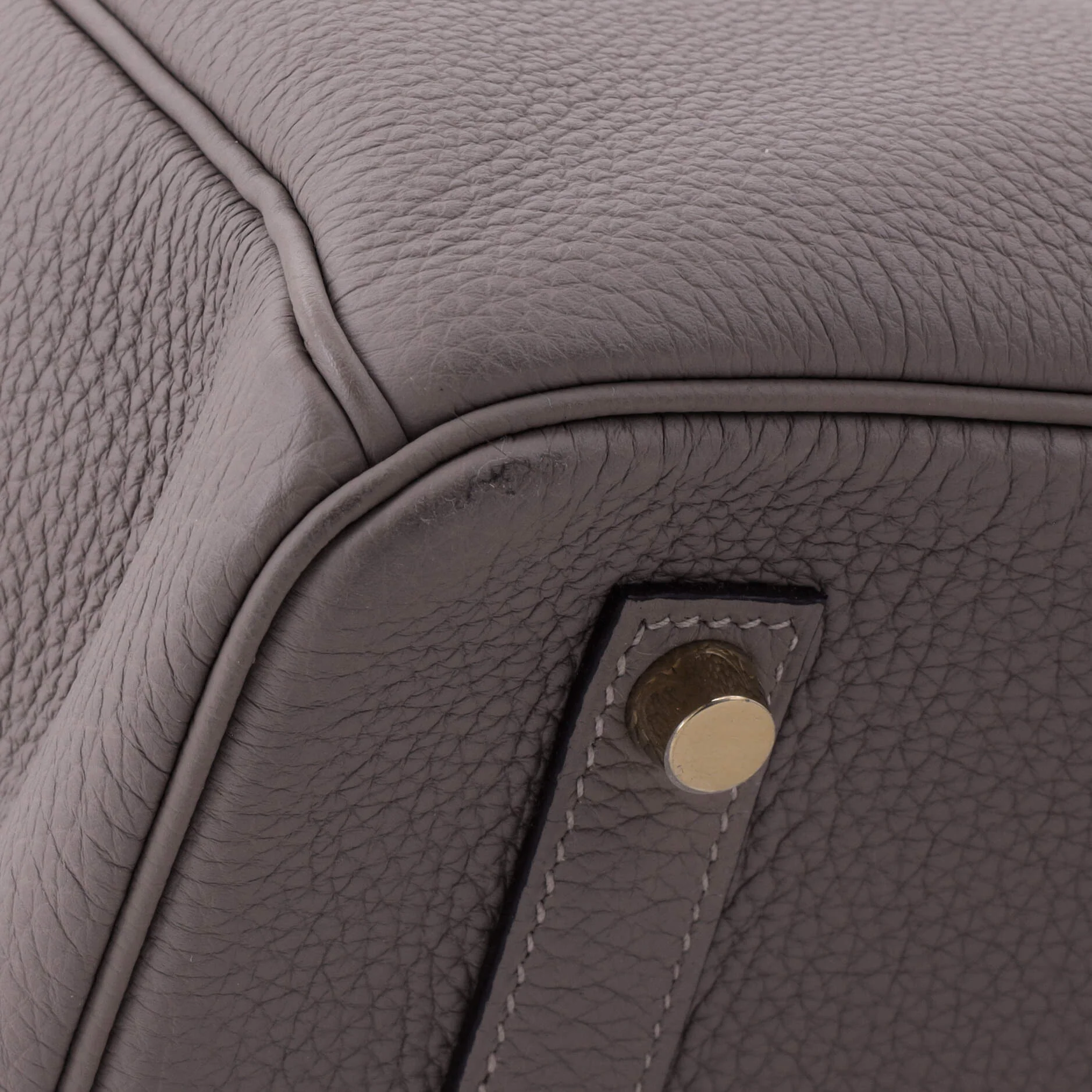 Birkin Handbag Grey Togo with Gold Hardware 35 - Image 8