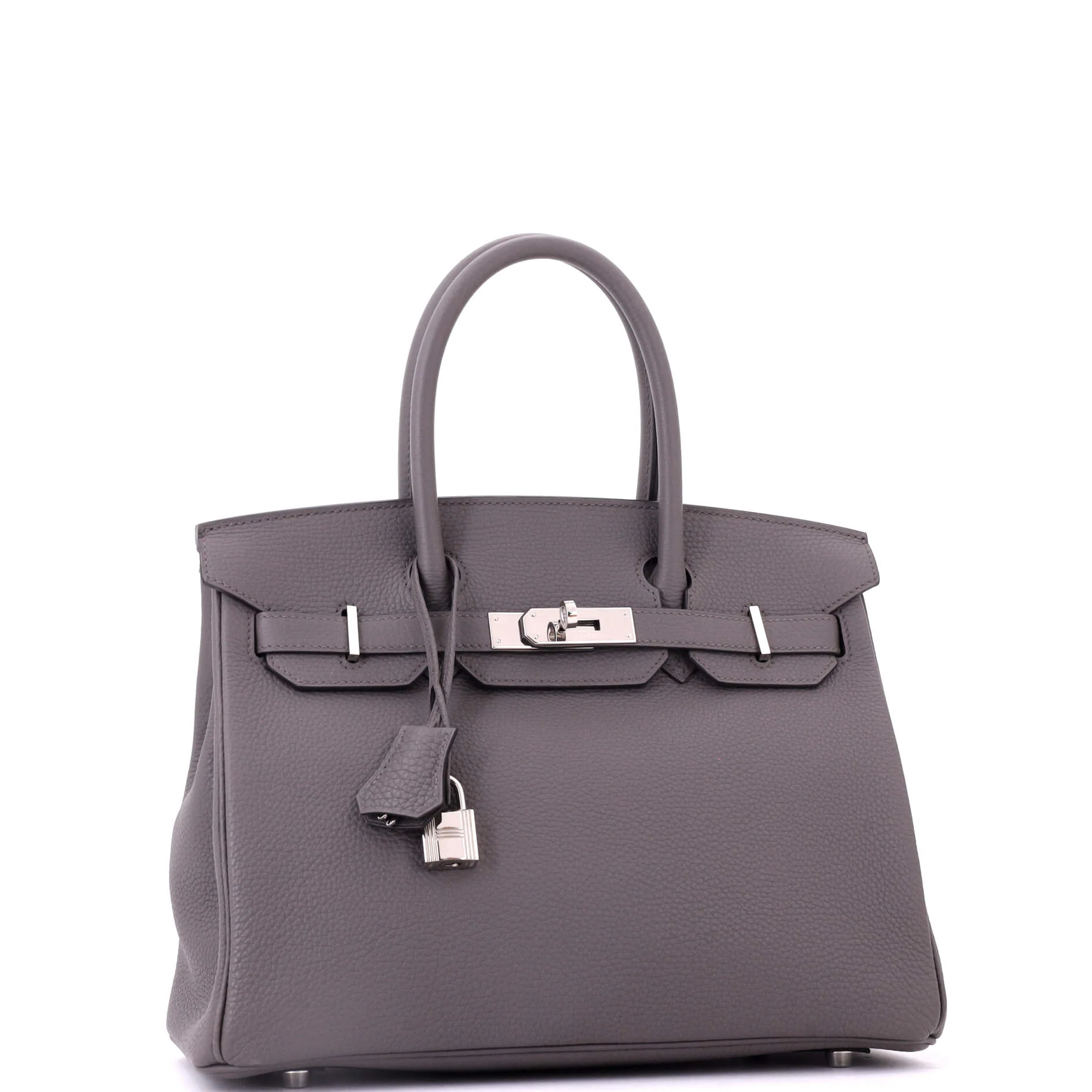 Birkin Handbag Grey Togo with Palladium Hardware 30 - Image 3