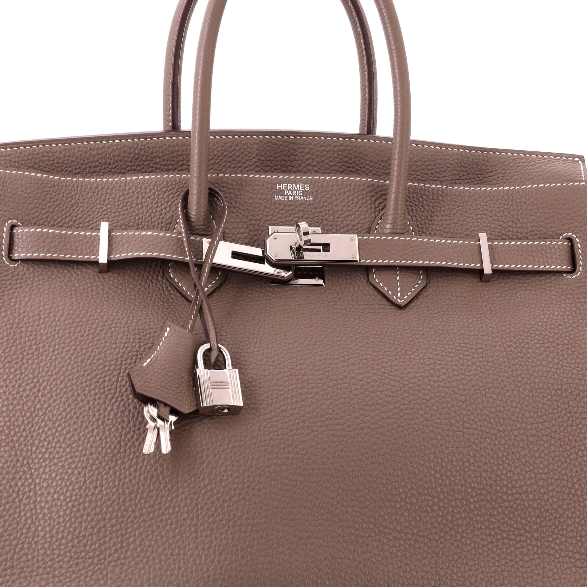 Birkin Handbag Grey Togo with Palladium Hardware 35 - Image 7