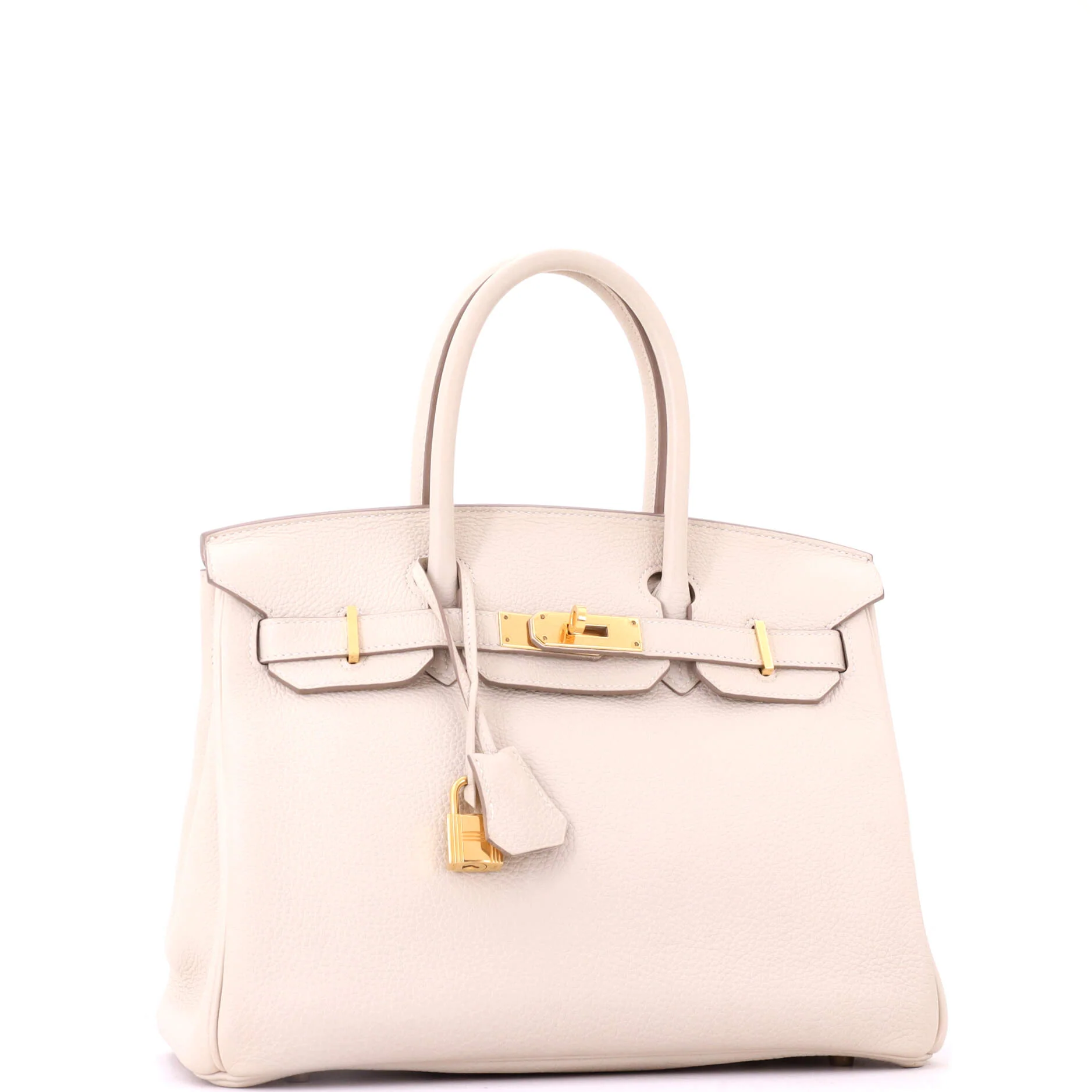 Birkin Handbag Light Clemence with Gold Hardware 30 - Image 2