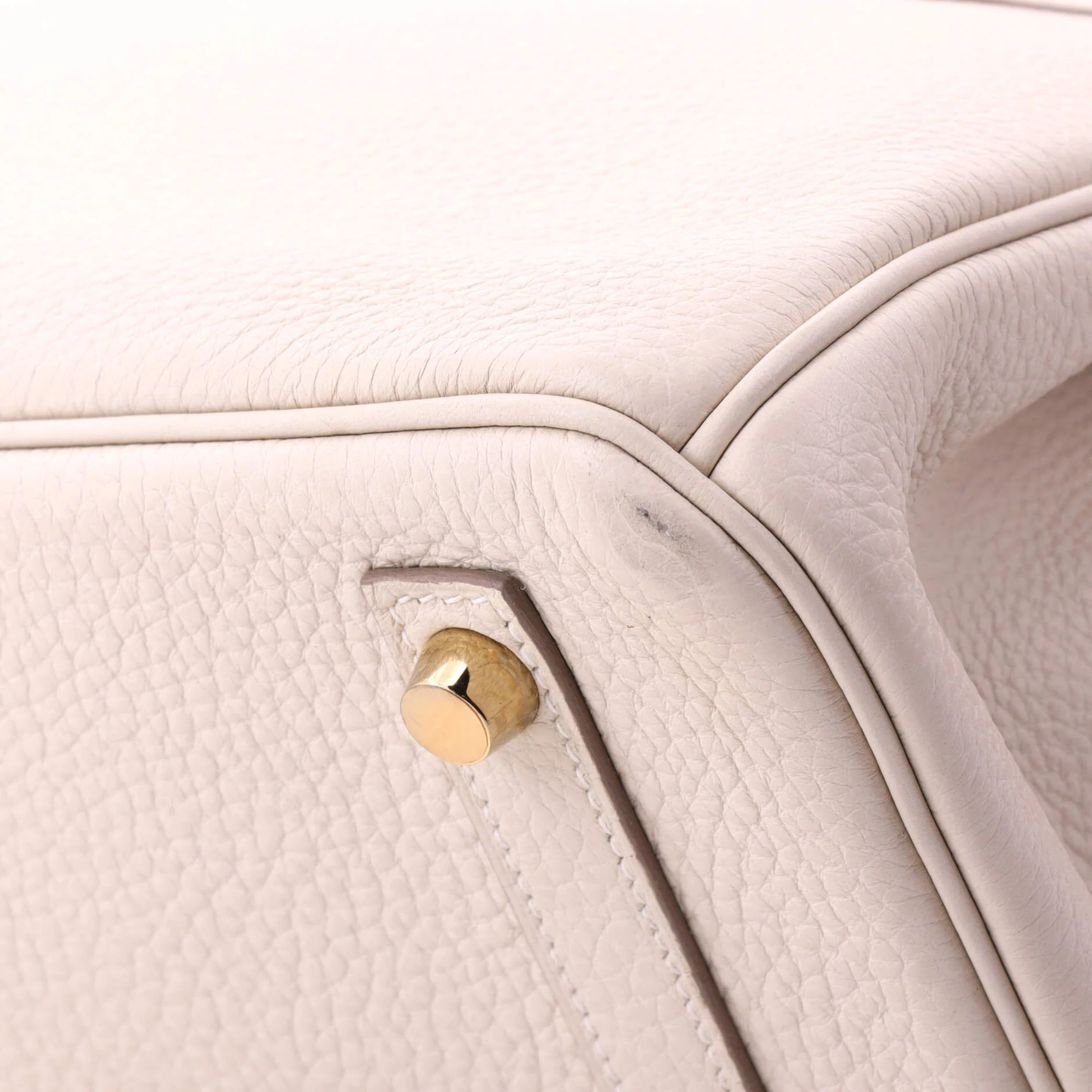Birkin Handbag Light Clemence with Gold Hardware 30 - Image 8