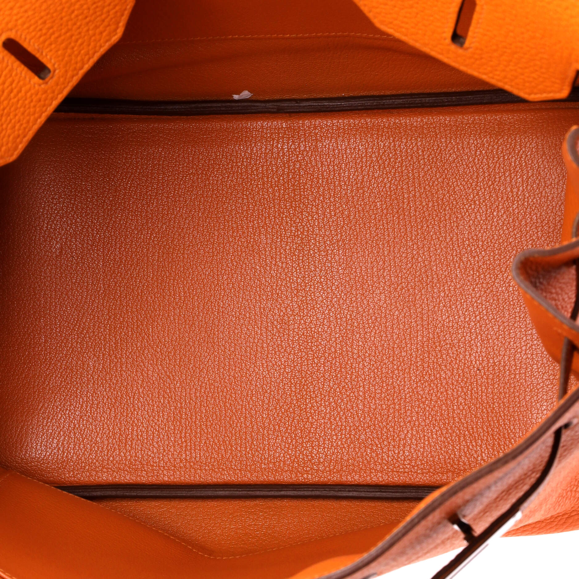 Birkin Handbag Orange H Clemence with Palladium Hardware 35 - Image 6
