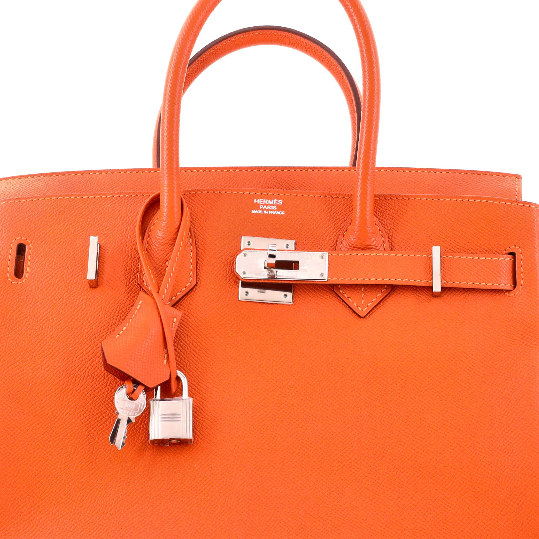 Birkin Handbag Feu Epsom with Palladium Hardware 30 - Image 5