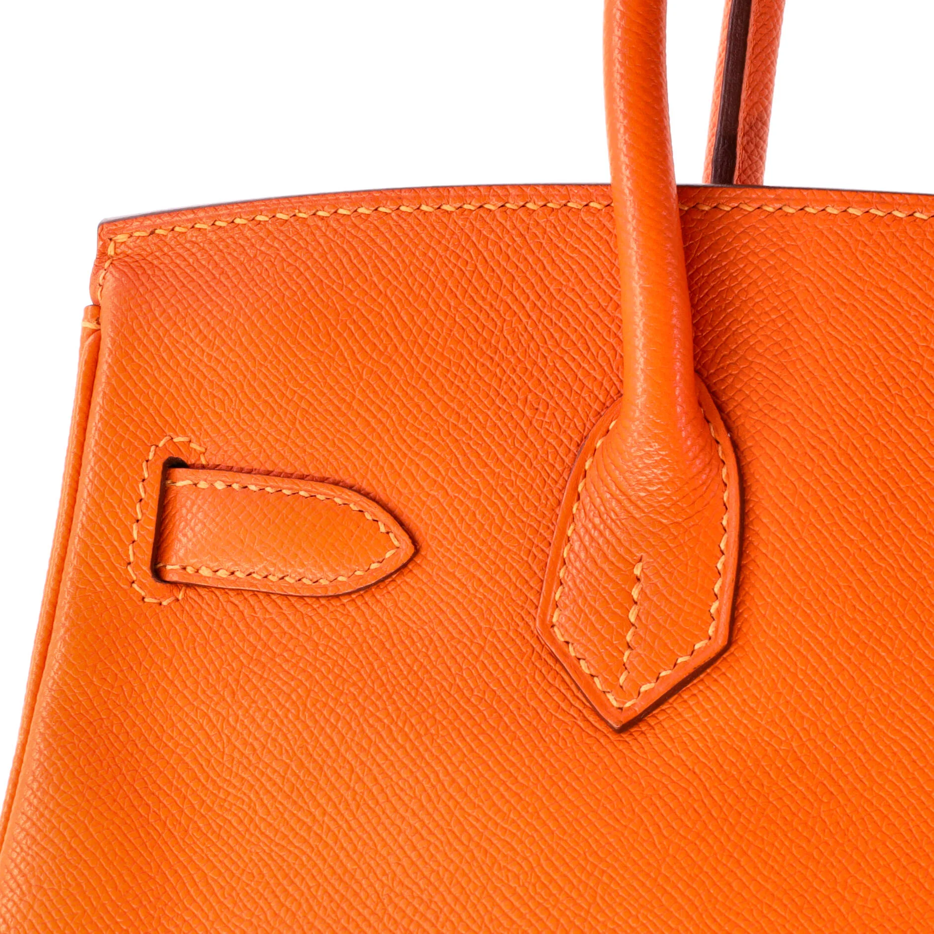 Birkin Handbag Feu Epsom with Palladium Hardware 30 - Image 8