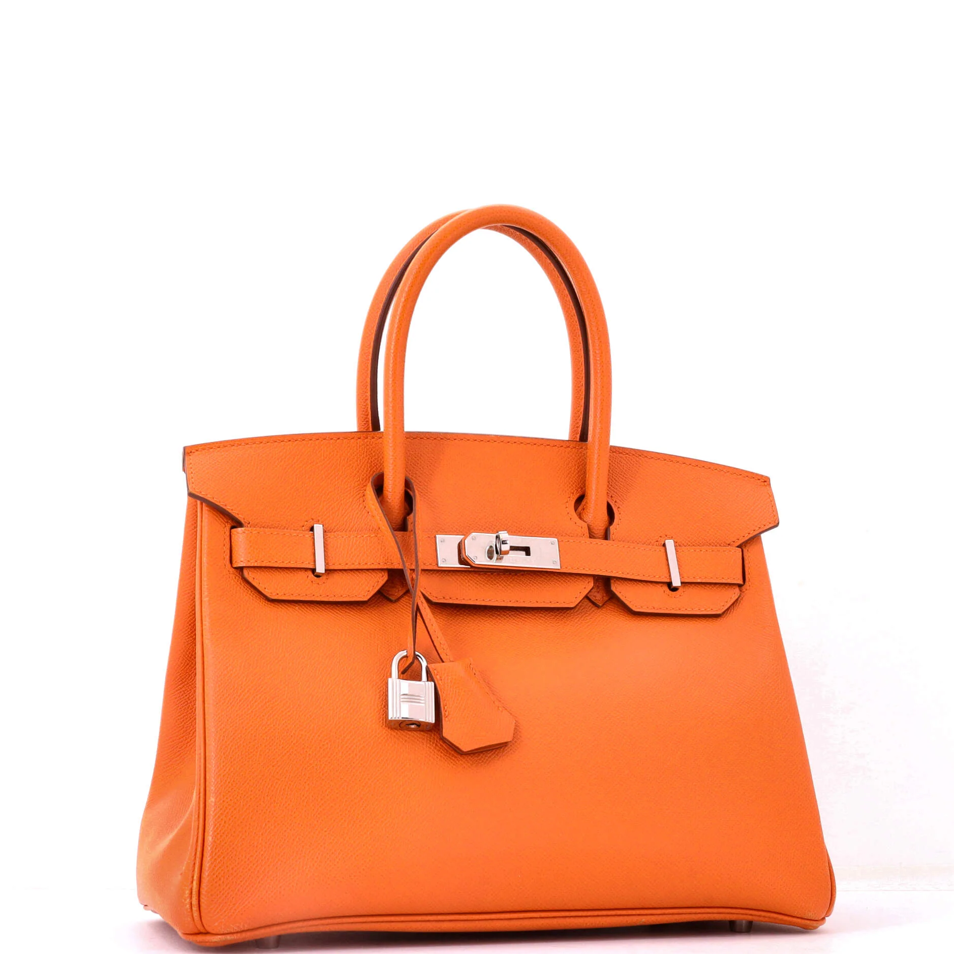 Birkin Handbag Orange H Epsom with Palladium Hardware 30 - Image 2