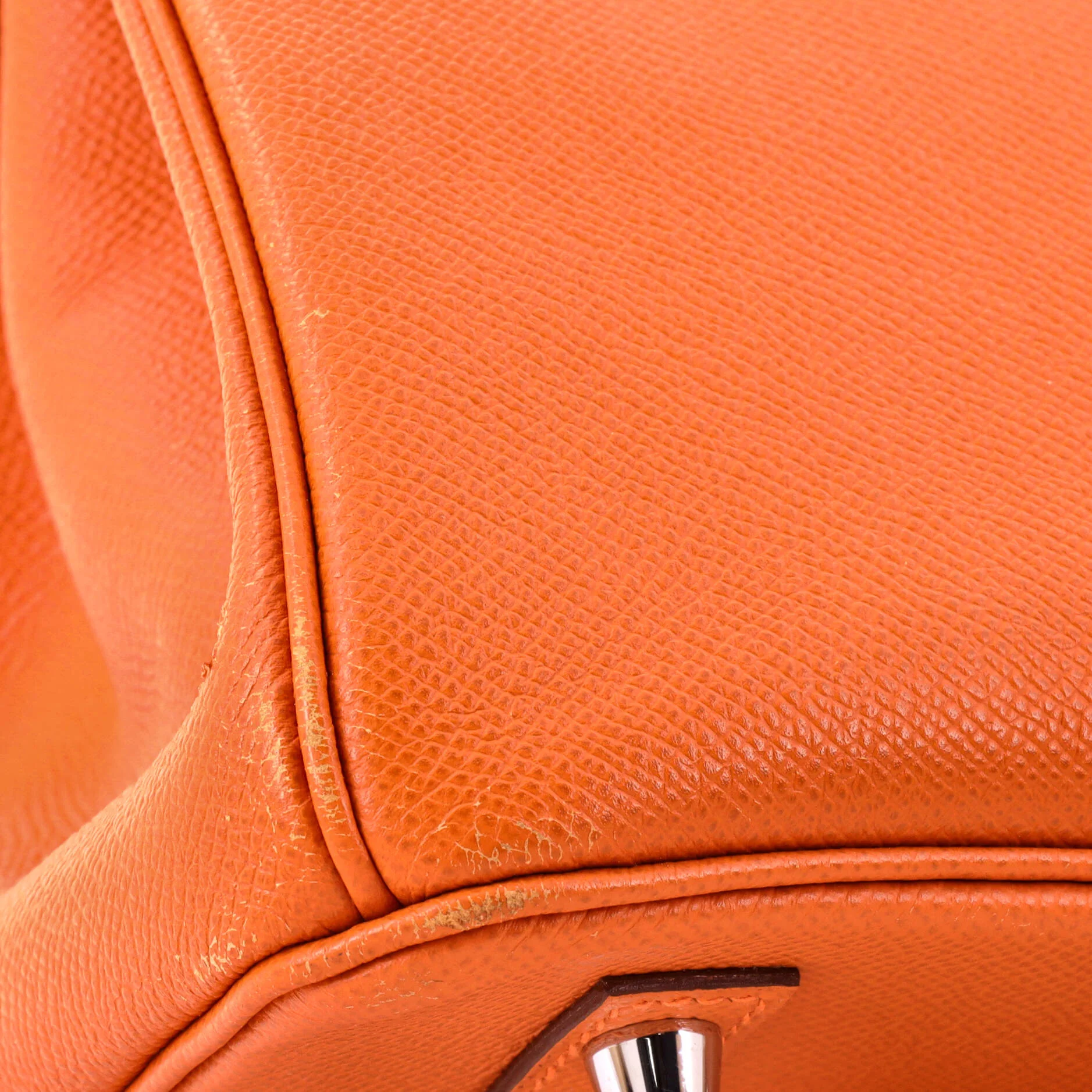 Birkin Handbag Orange H Epsom with Palladium Hardware 30 - Image 8