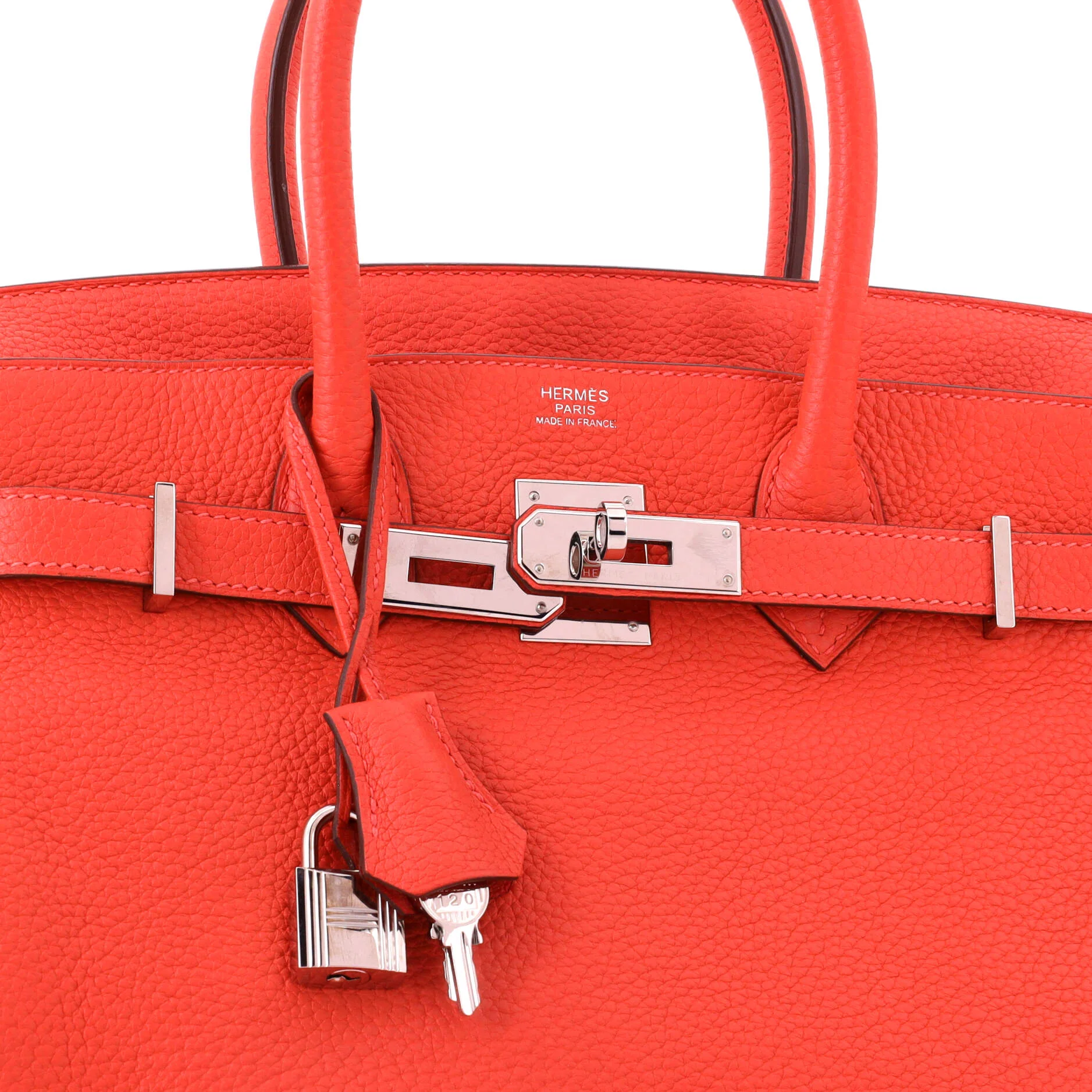 Birkin Handbag Capucine Togo with Palladium Hardware 30 - Image 6