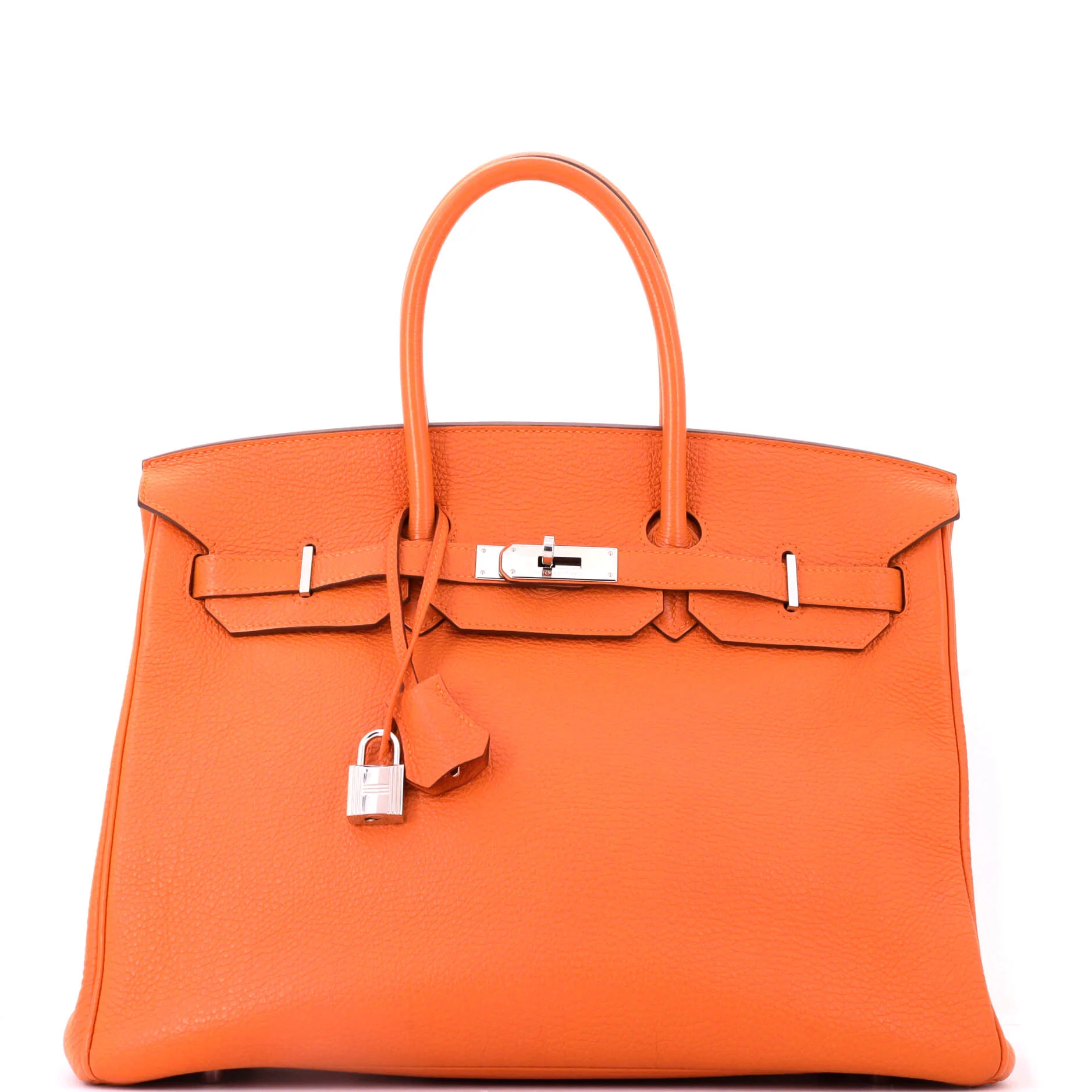 Birkin Handbag Orange H Togo with Palladium Hardware 35