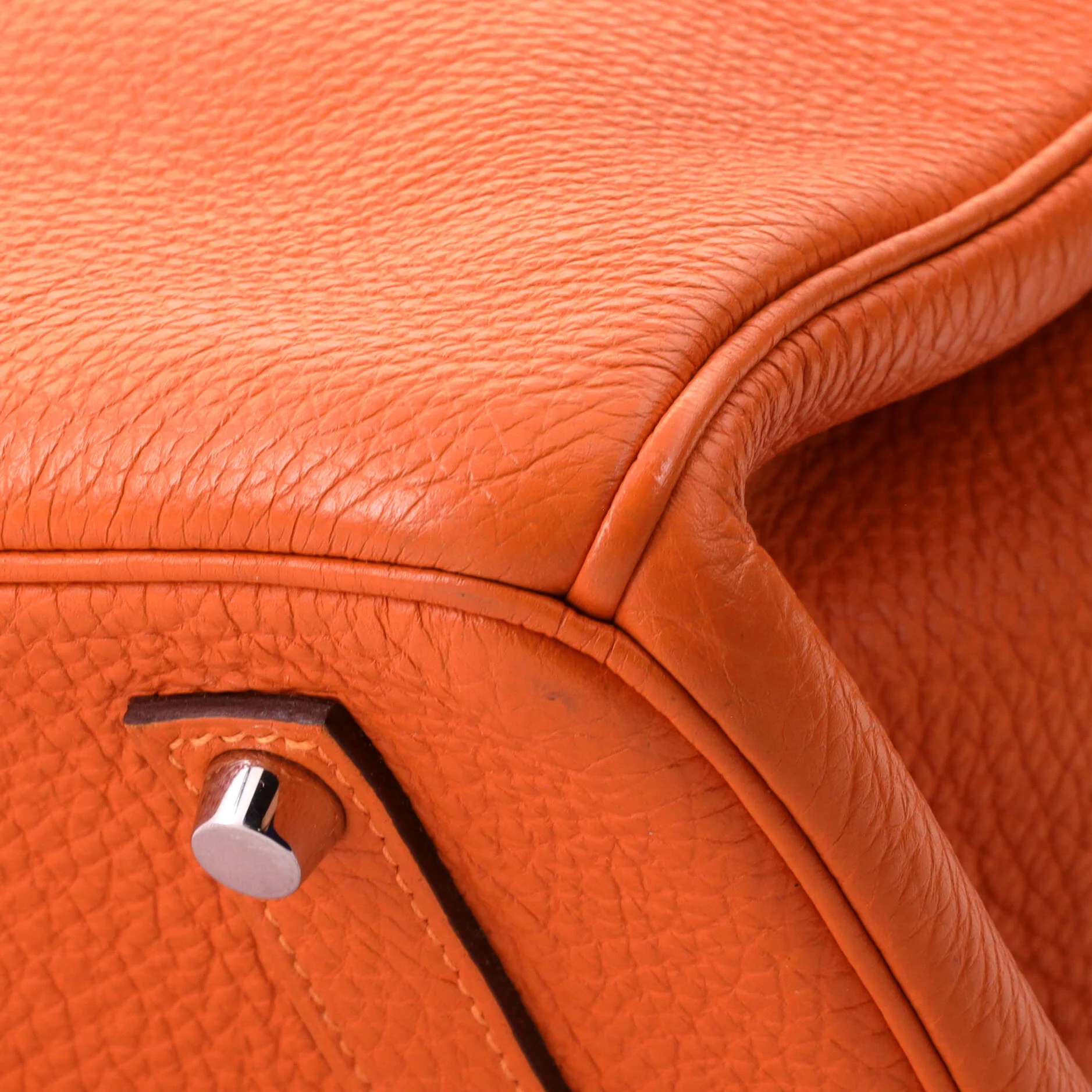 Birkin Handbag Orange H Togo with Palladium Hardware 35 - Image 8