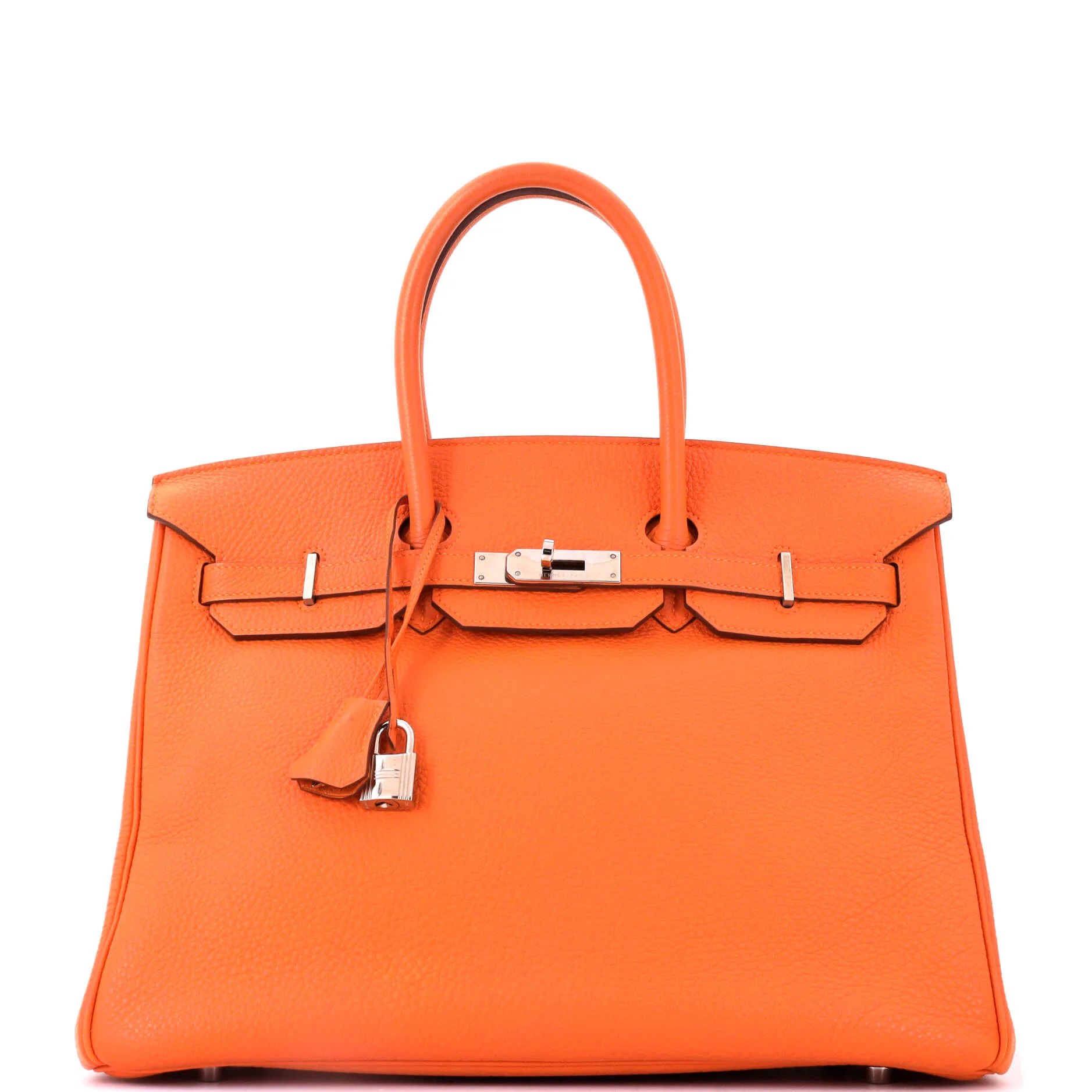 Birkin Handbag Orange H Togo with Palladium Hardware 35