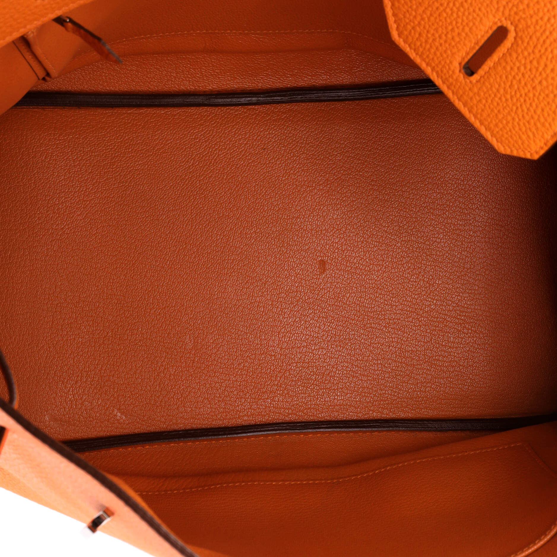 Birkin Handbag Orange H Togo with Palladium Hardware 35 - Image 6