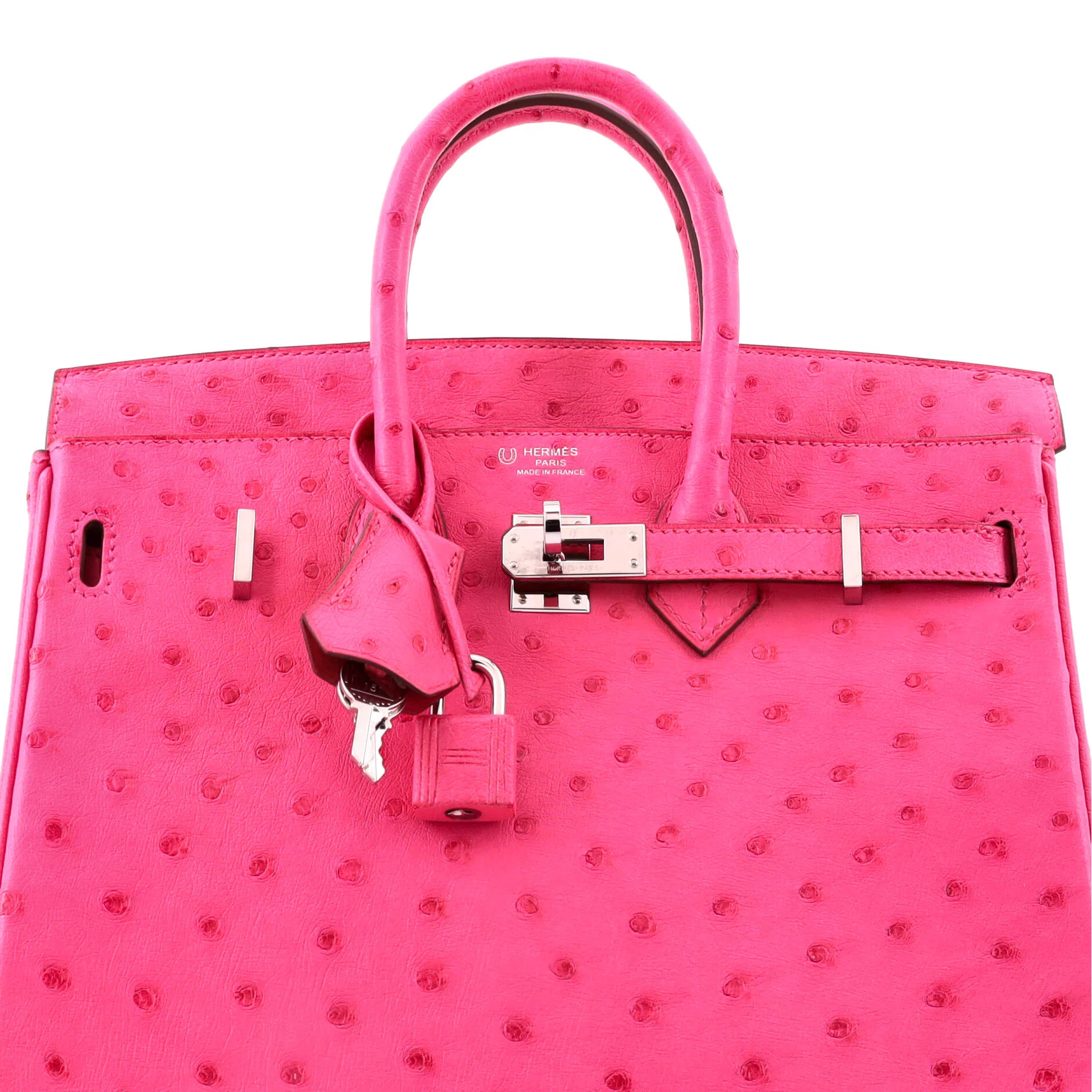 Special Order Birkin Handbag Rose Tyrien Ostrich with Palladium Hardware 25 - Image 6