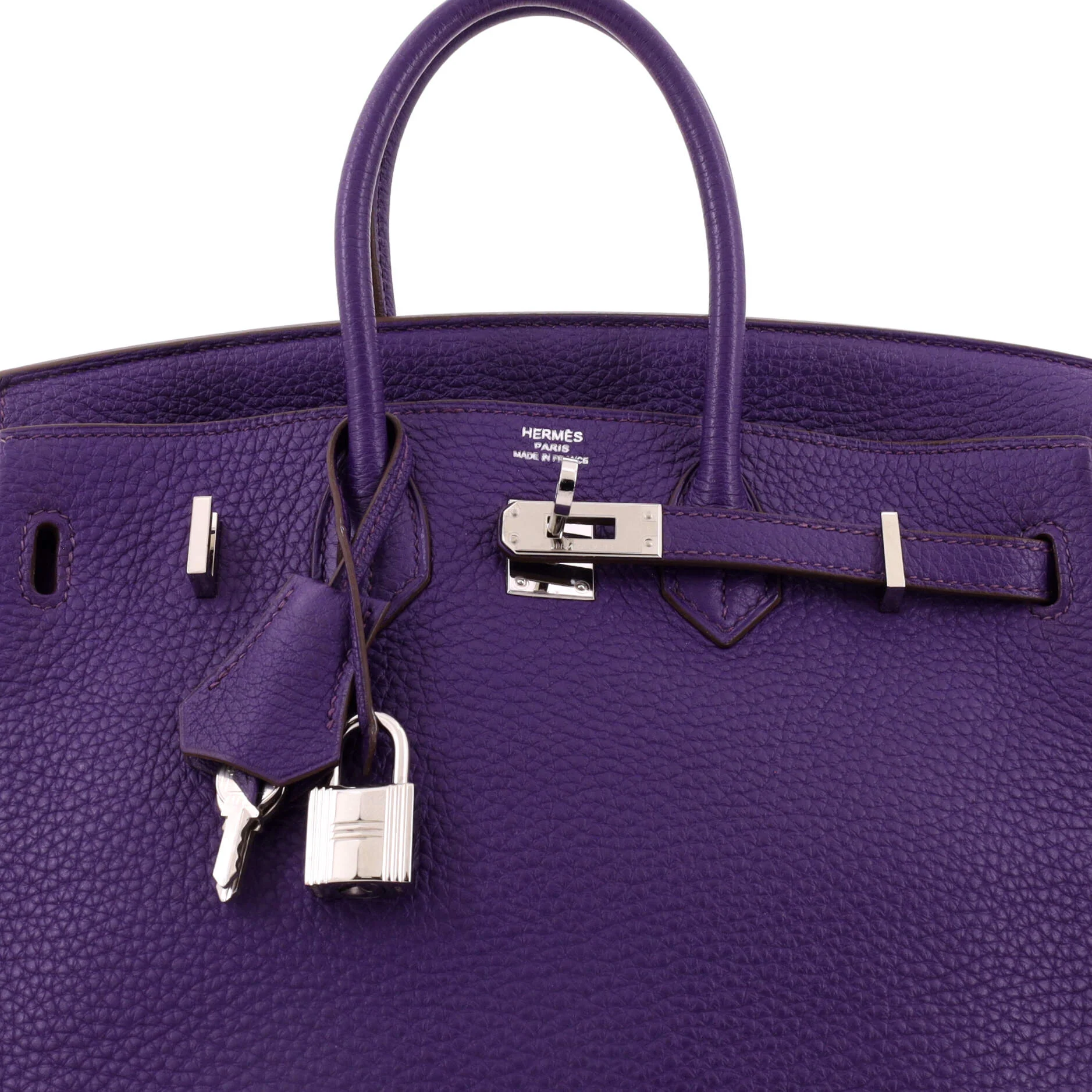 Birkin Handbag Iris Togo with Palladium Hardware 25 - Image 6