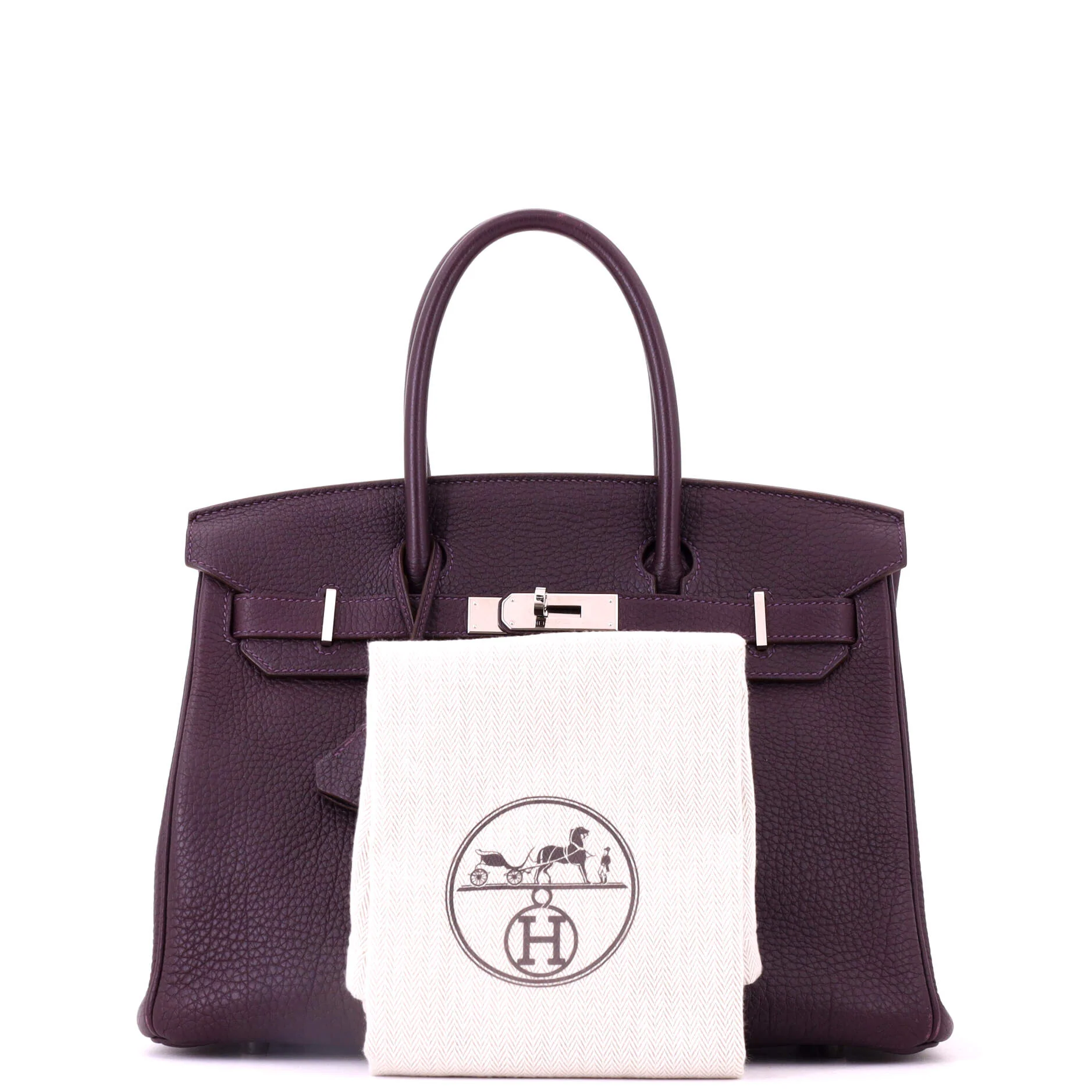 Birkin Handbag Raisin Togo with Palladium Hardware 30 - Image 2
