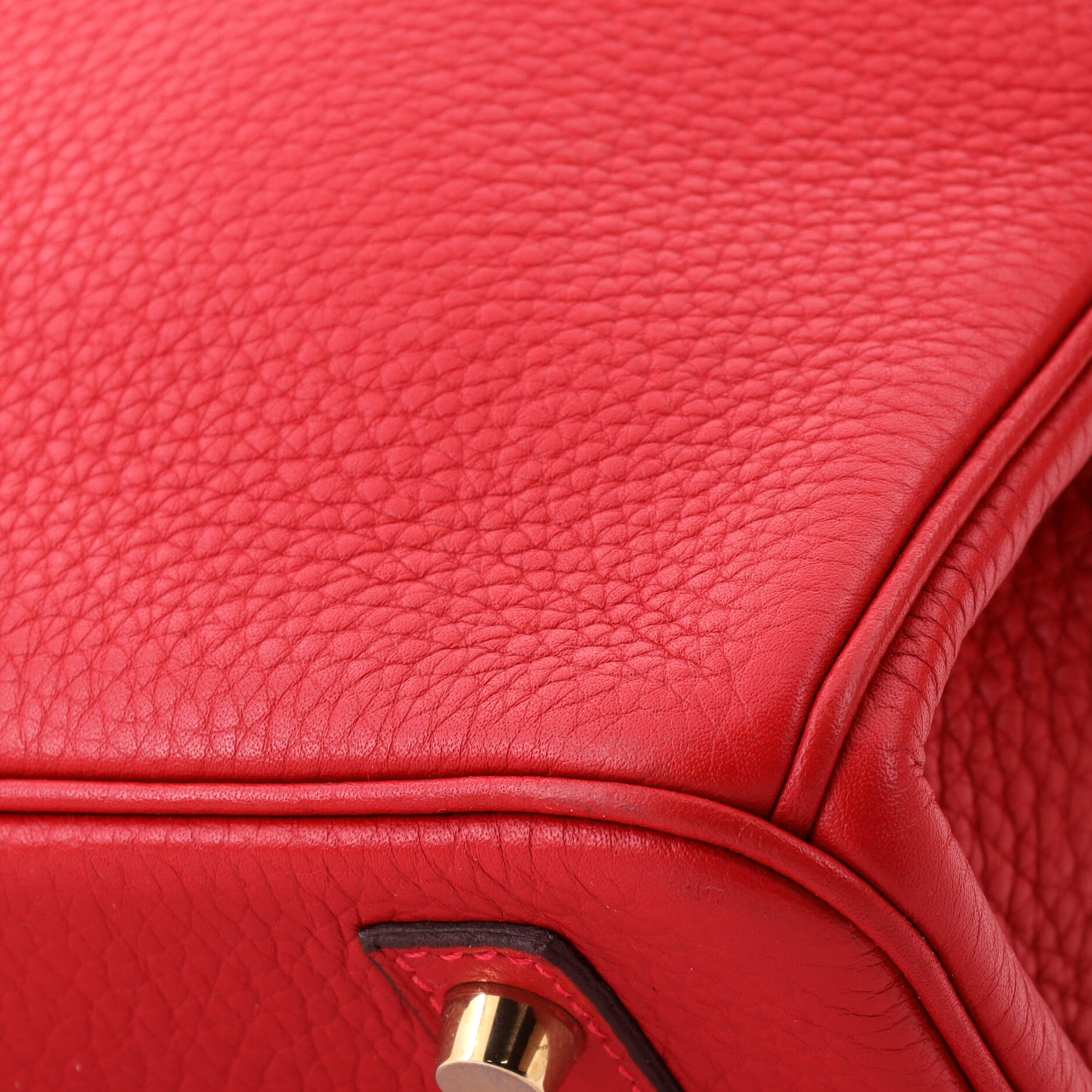 Birkin Handbag Rouge Casaque Clemence with Gold Hardware 30 - Image 8