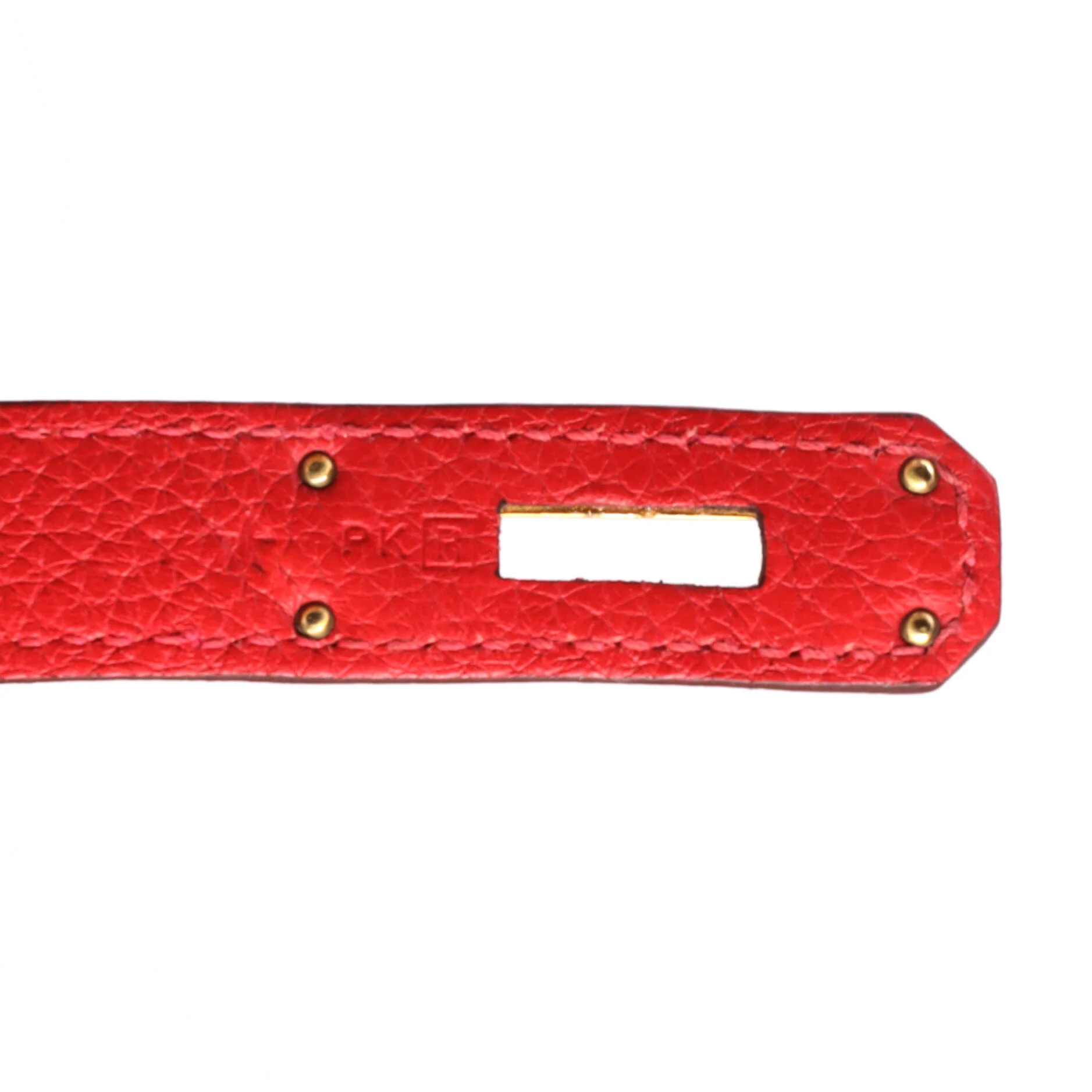 Birkin Handbag Rouge Casaque Clemence with Gold Hardware 30 - Image 8