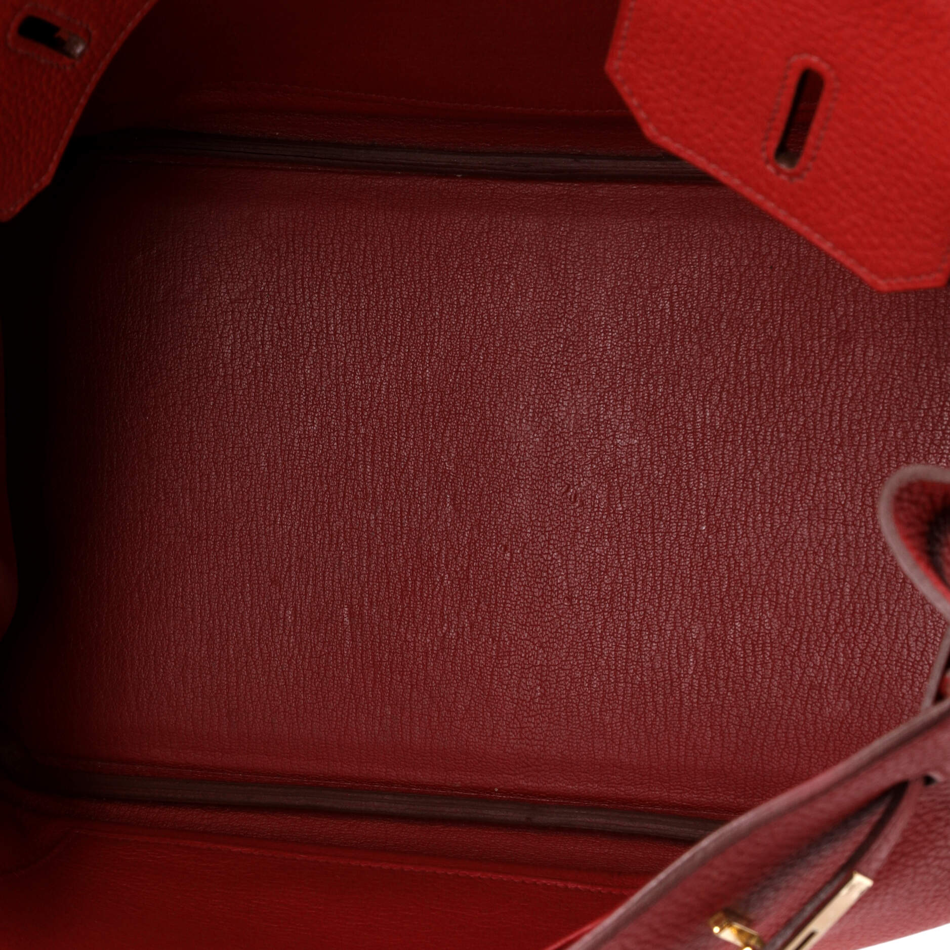 Birkin Handbag Rouge Garance Clemence with Gold Hardware 35 - Image 5