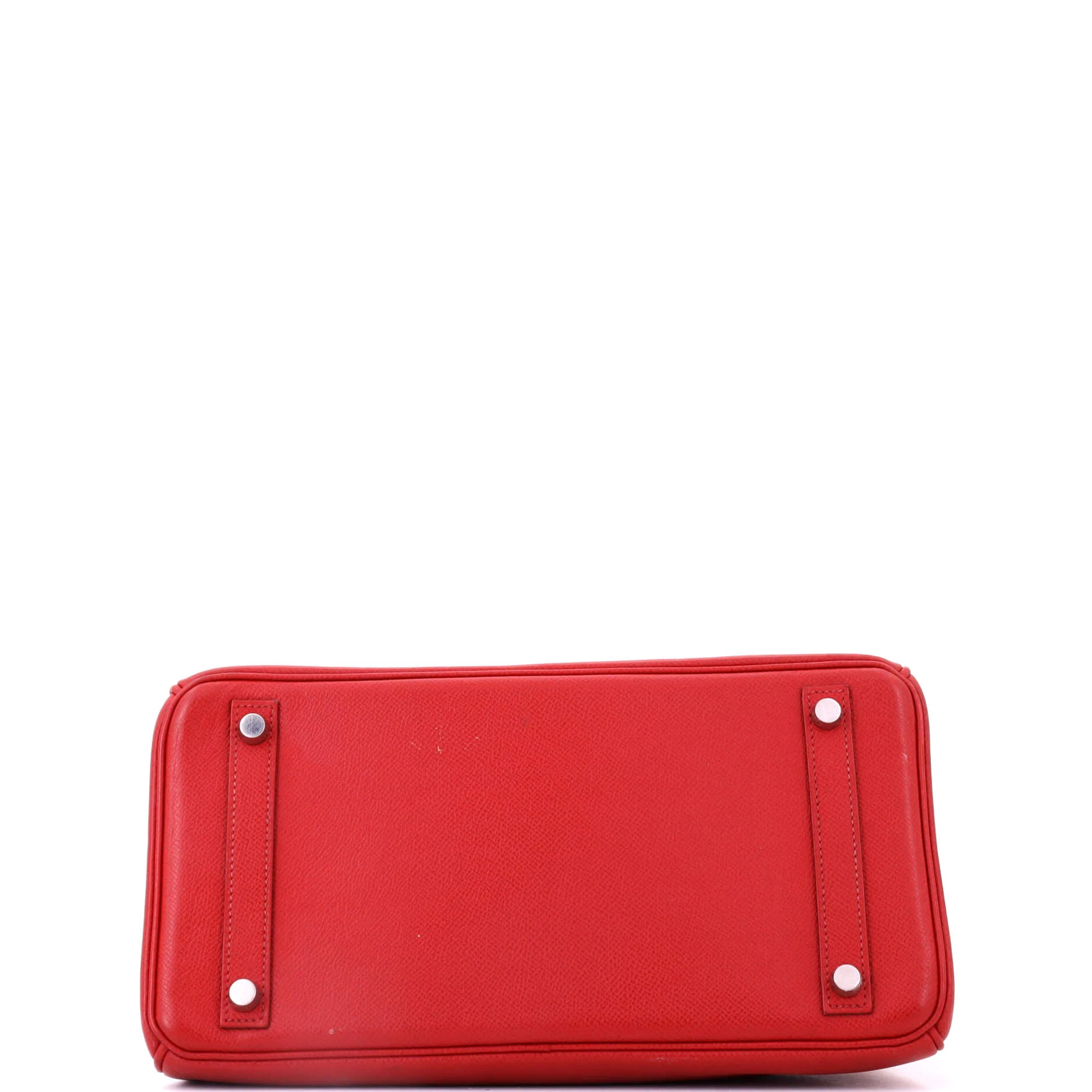 Birkin Handbag Rouge Garance Epsom with Palladium Hardware 25 - Image 4