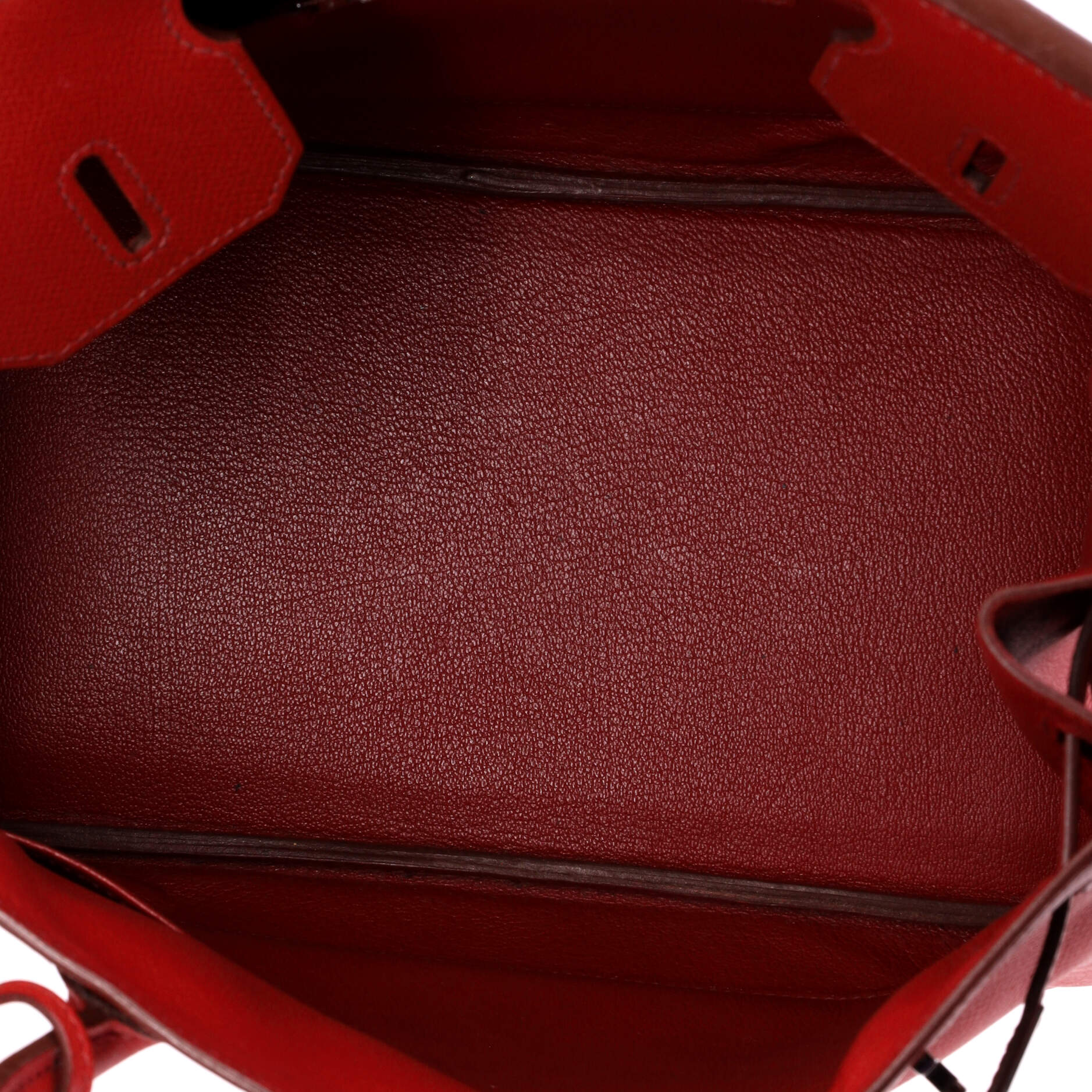 Birkin Handbag Rouge Garance Epsom with Palladium Hardware 25 - Image 5