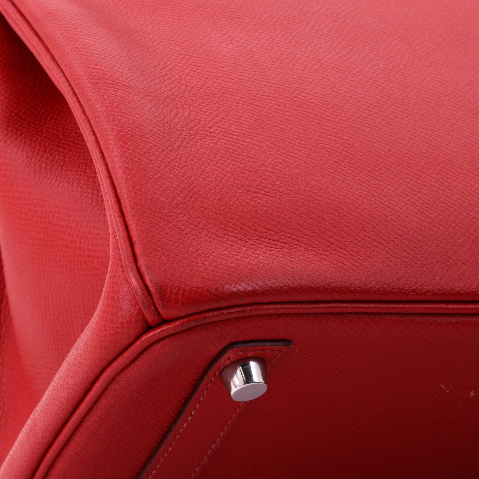 Birkin Handbag Rouge Garance Epsom with Palladium Hardware 25 - Image 7