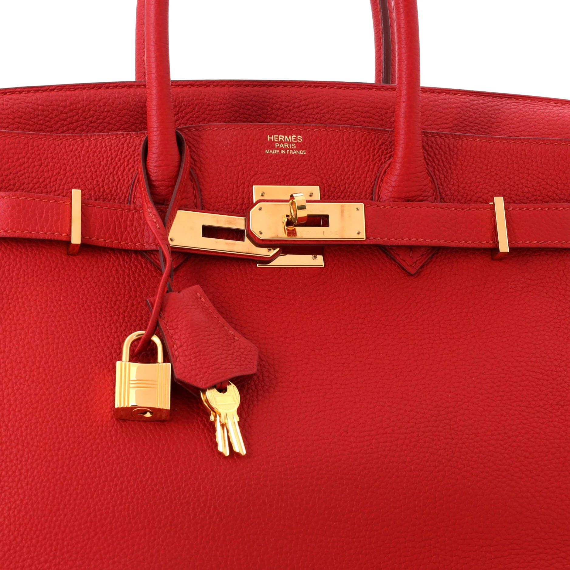 Birkin Handbag Vermillon Togo with Gold Hardware 30 - Image 7