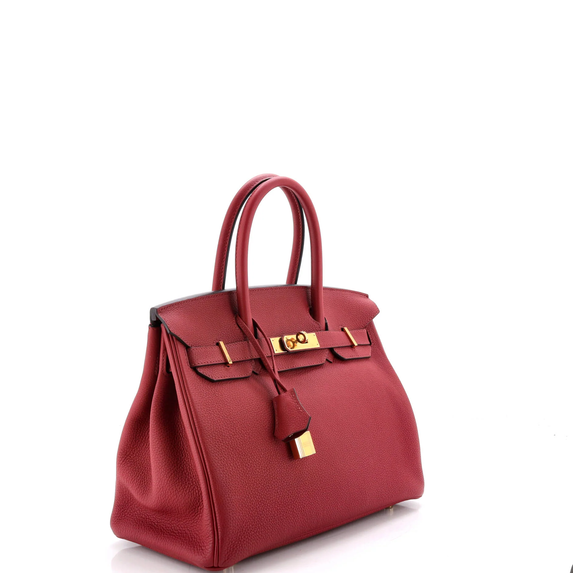 Birkin Handbag Rouge Grenat Togo with Gold Hardware 30 - Image 2