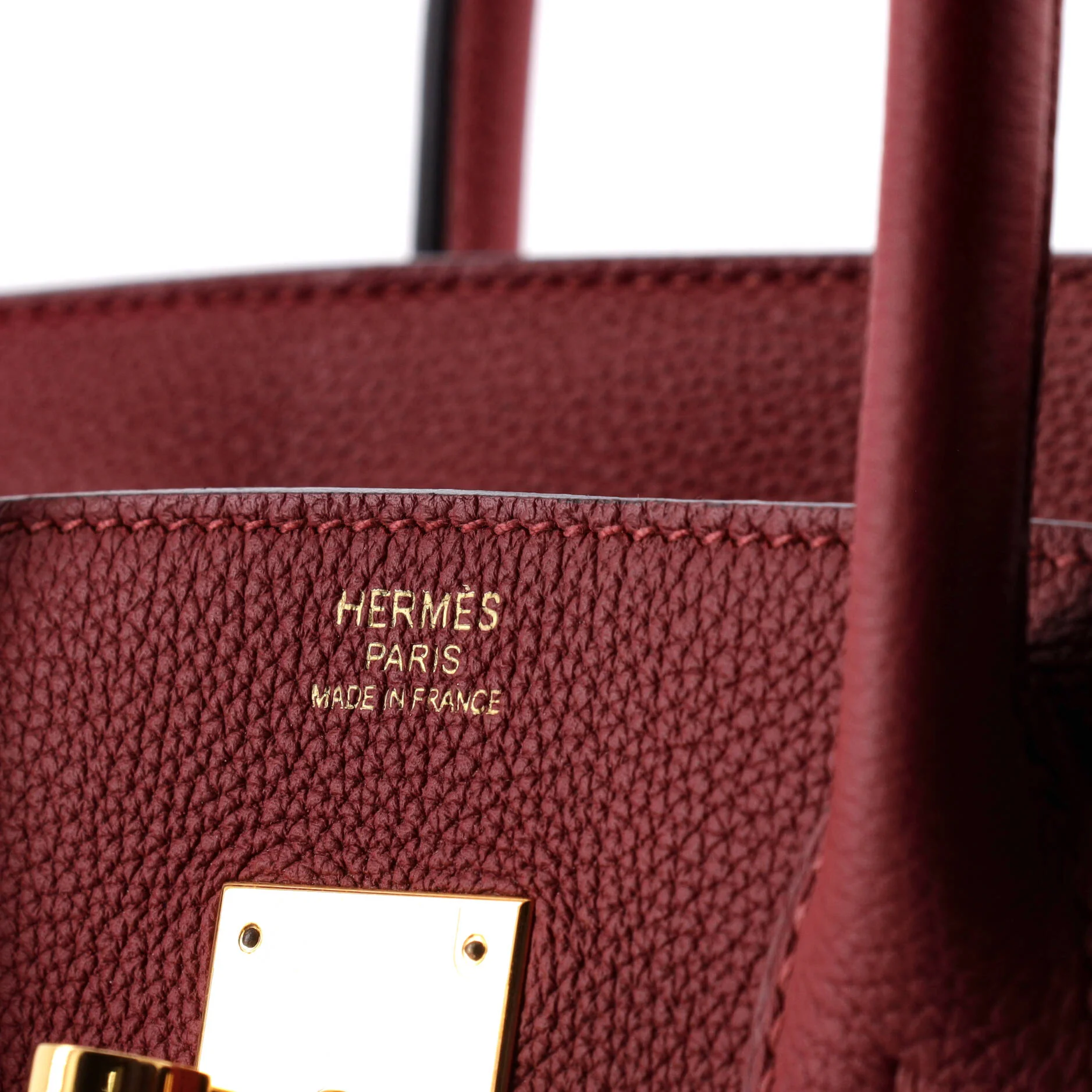 Birkin Handbag Rouge Grenat Togo with Gold Hardware 30 - Image 6