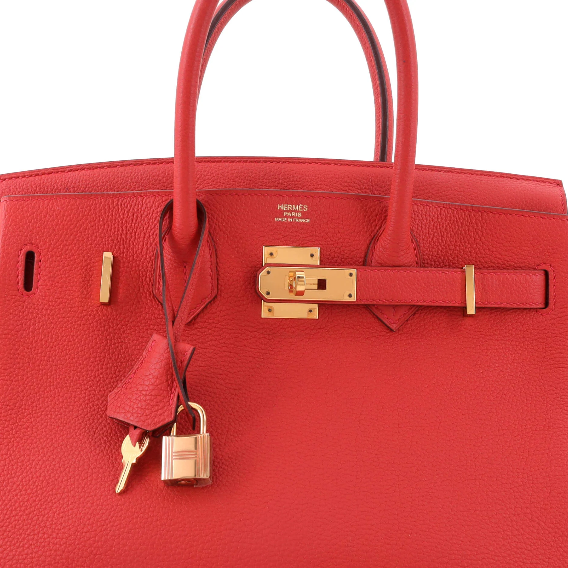 Birkin Handbag Geranium Togo with Gold Hardware 30 - Image 5