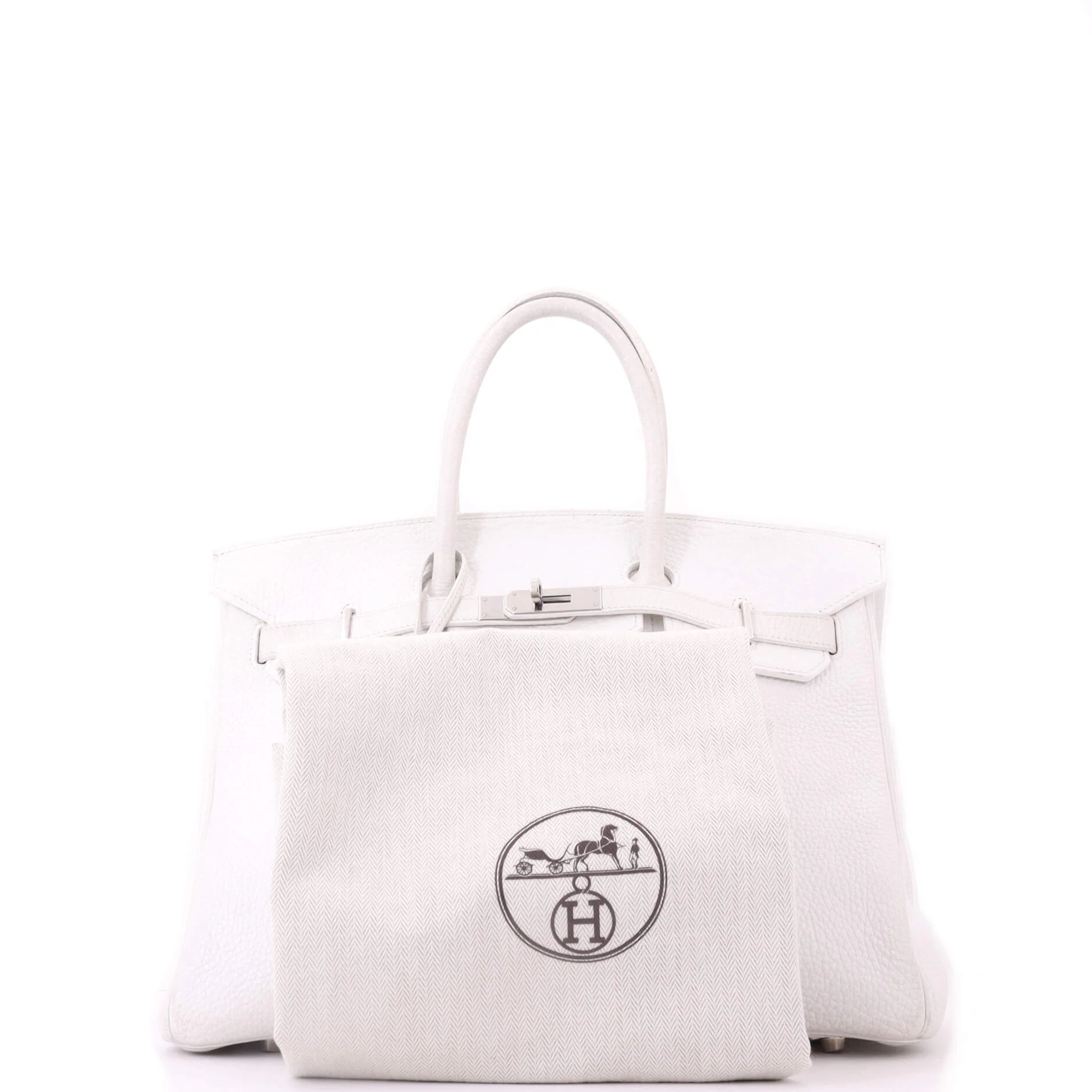 Birkin Handbag Blanc Clemence with Palladium Hardware 35 - Image 2