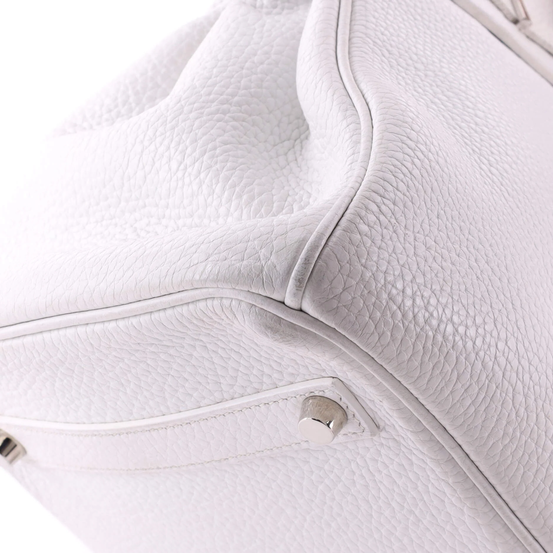 Birkin Handbag Blanc Clemence with Palladium Hardware 35 - Image 8