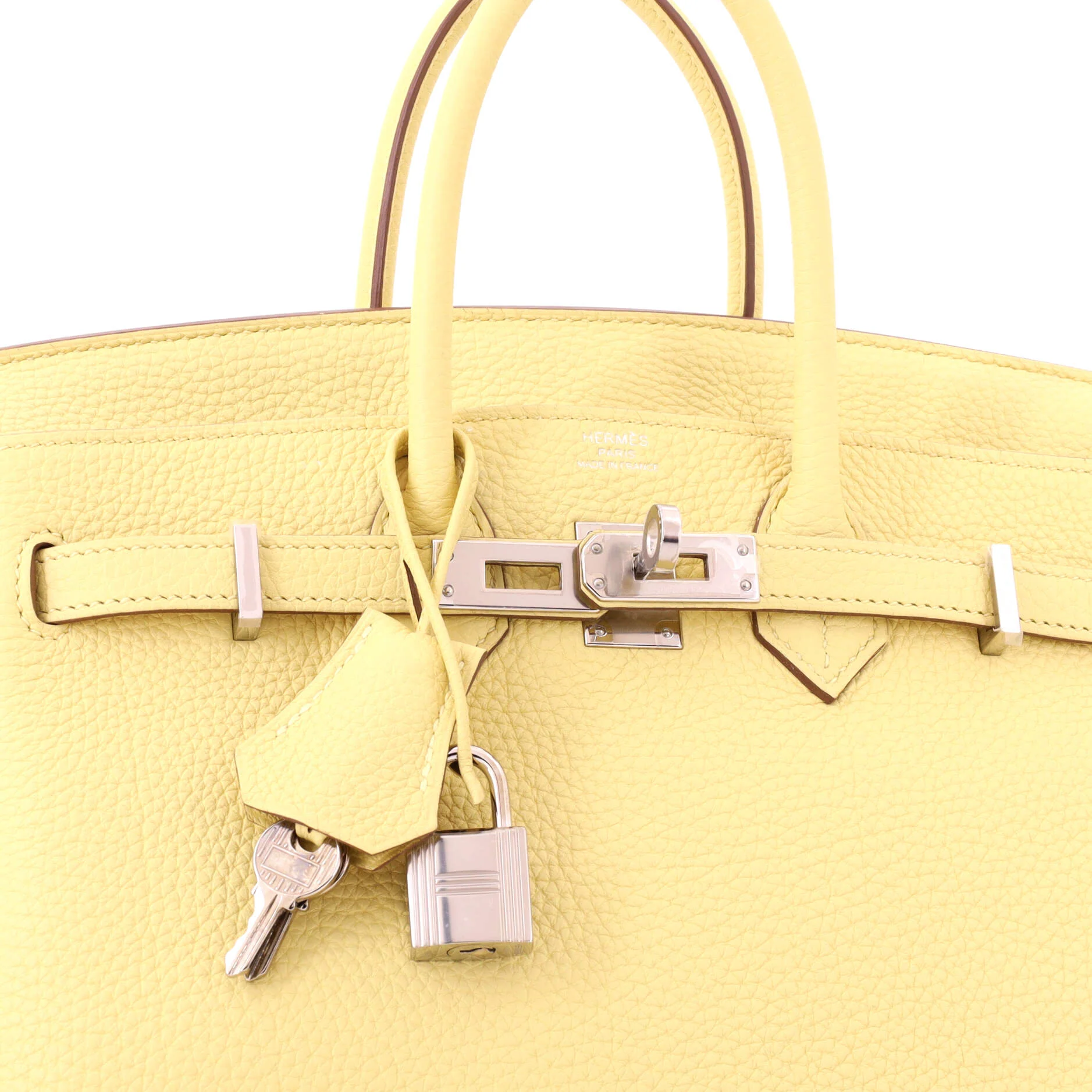 Birkin Handbag Jaune Poussin Togo with Palladium Hardware 25 - Image 7