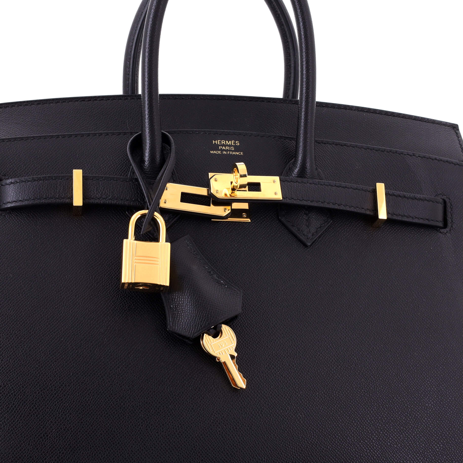 Birkin Sellier Bag Noir Madame with Gold Hardware 25 - Image 7